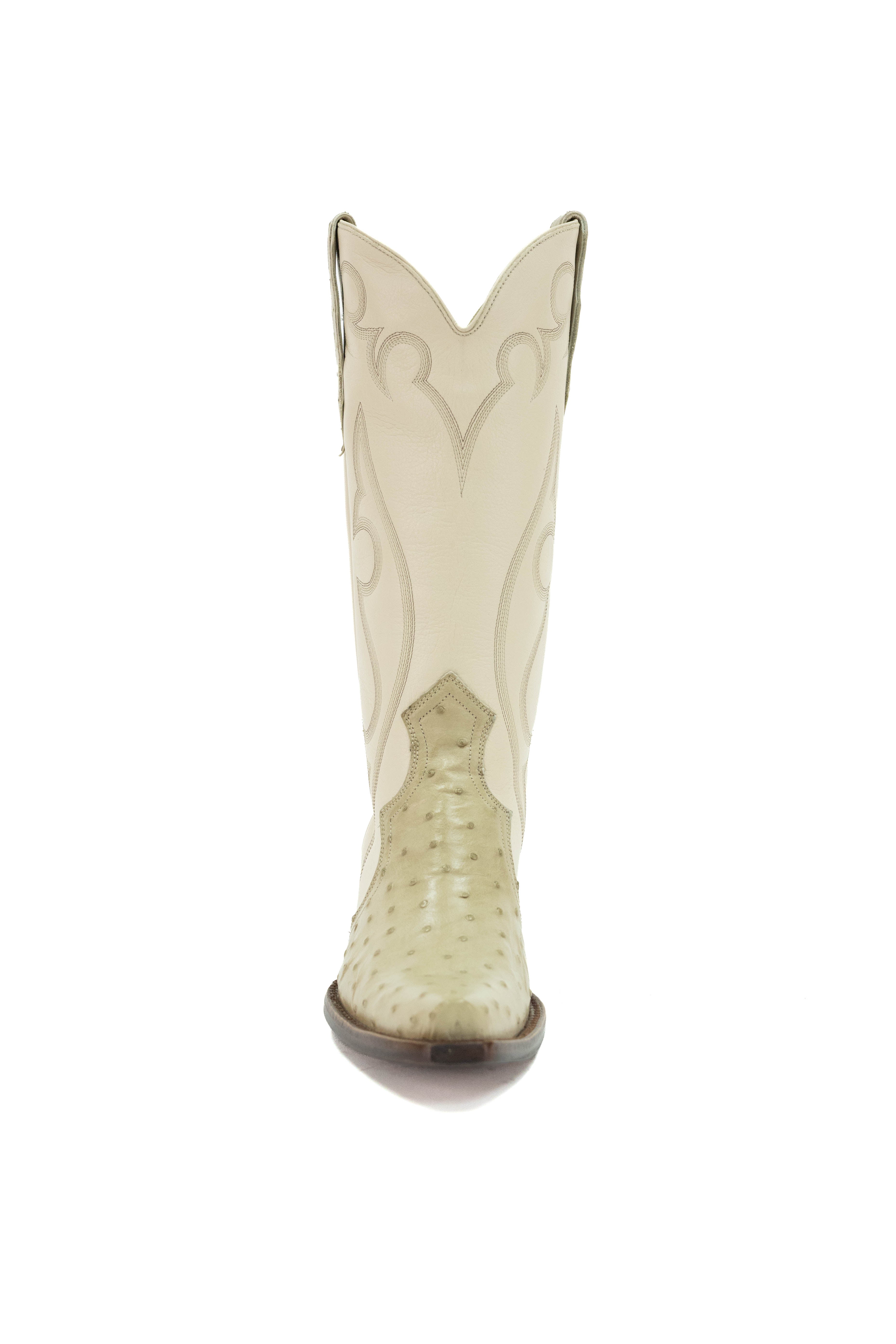 Allens Brand - Alexia Full Quill Ostrich - White/Bone - LAL-1124-1 5W