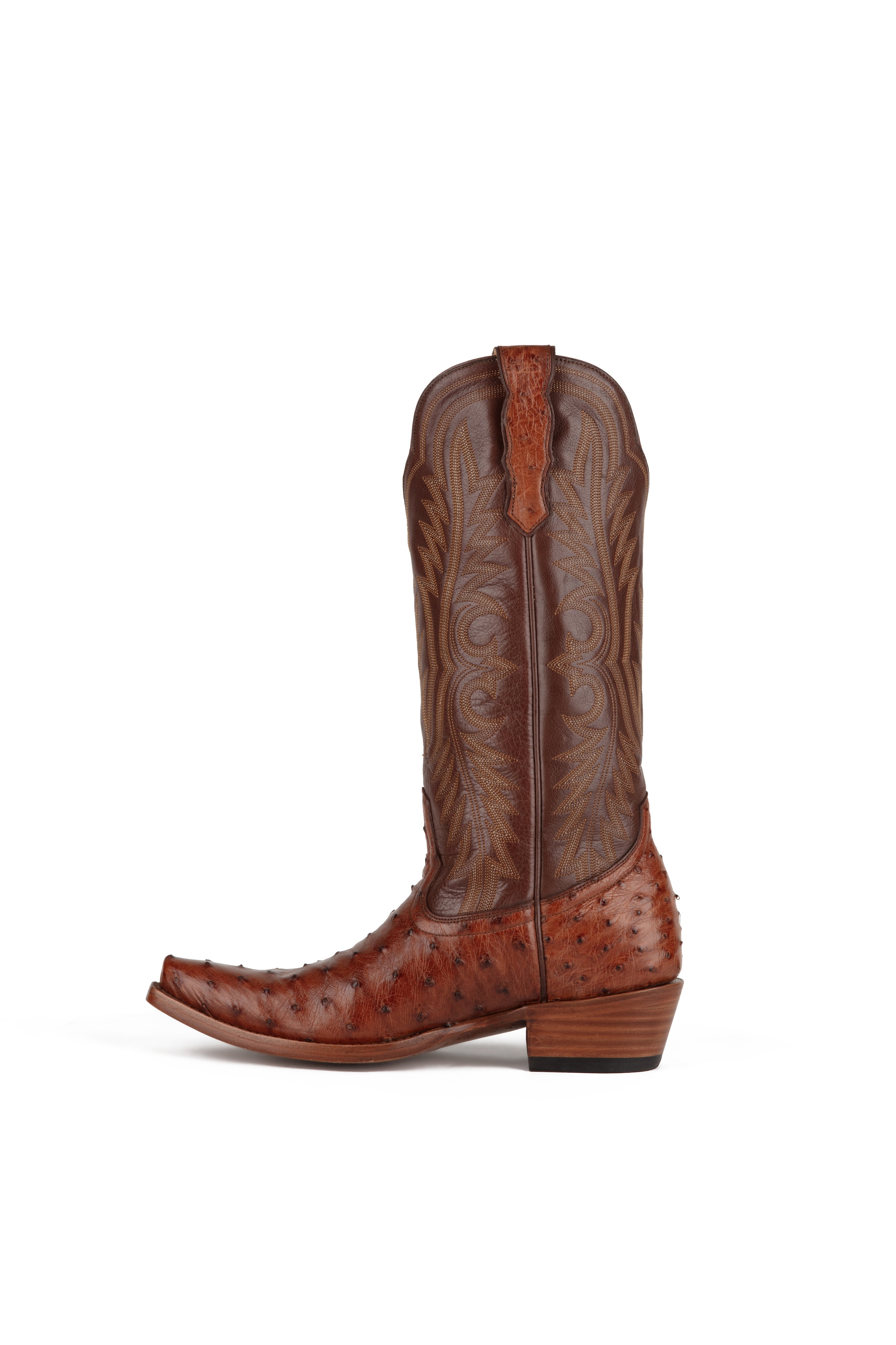 Allens Brand - Chloe Full Quill Ostrich - Snip Toe - Brandy