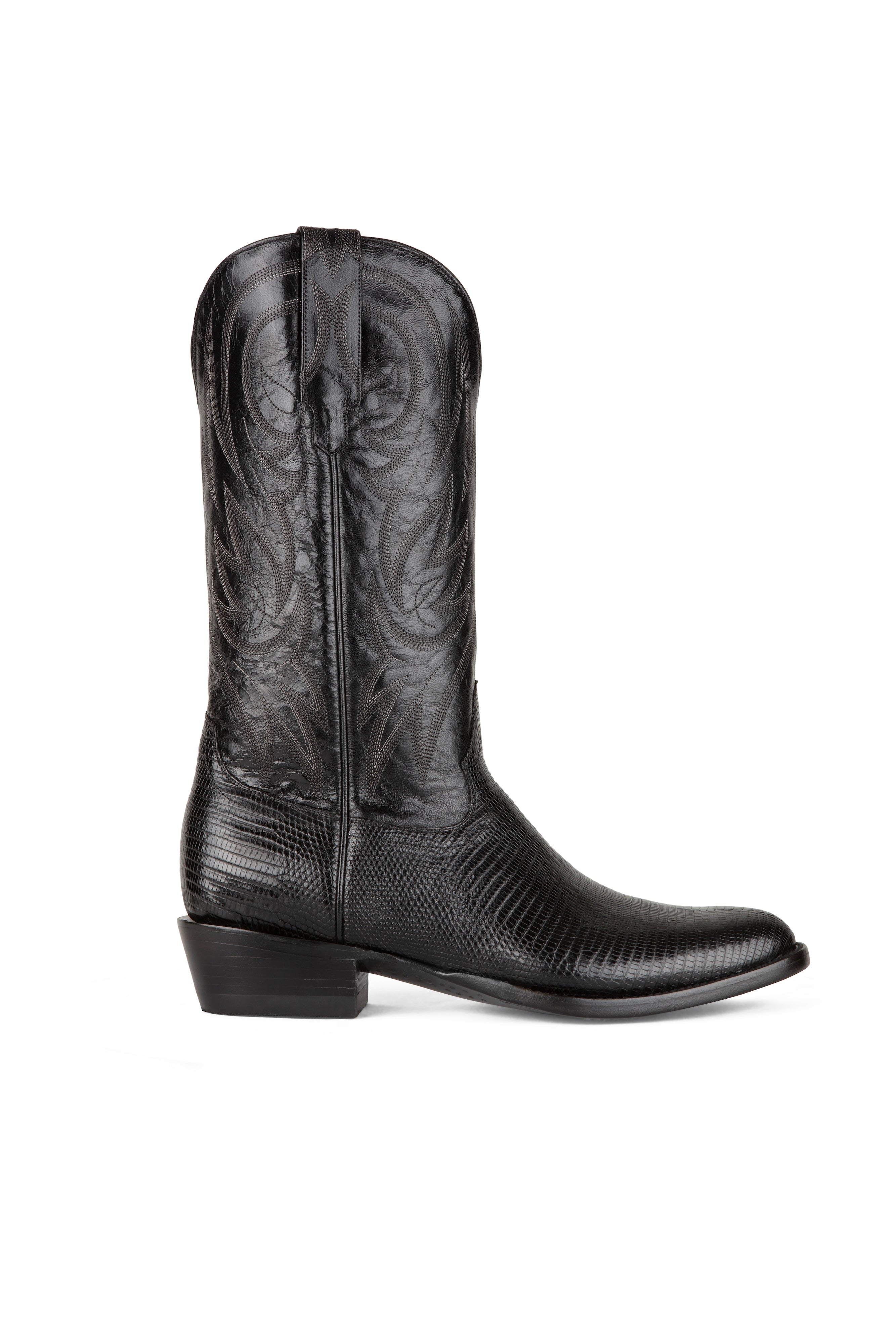 Allens Brand - Little Joe Lizard - Round Toe - Black