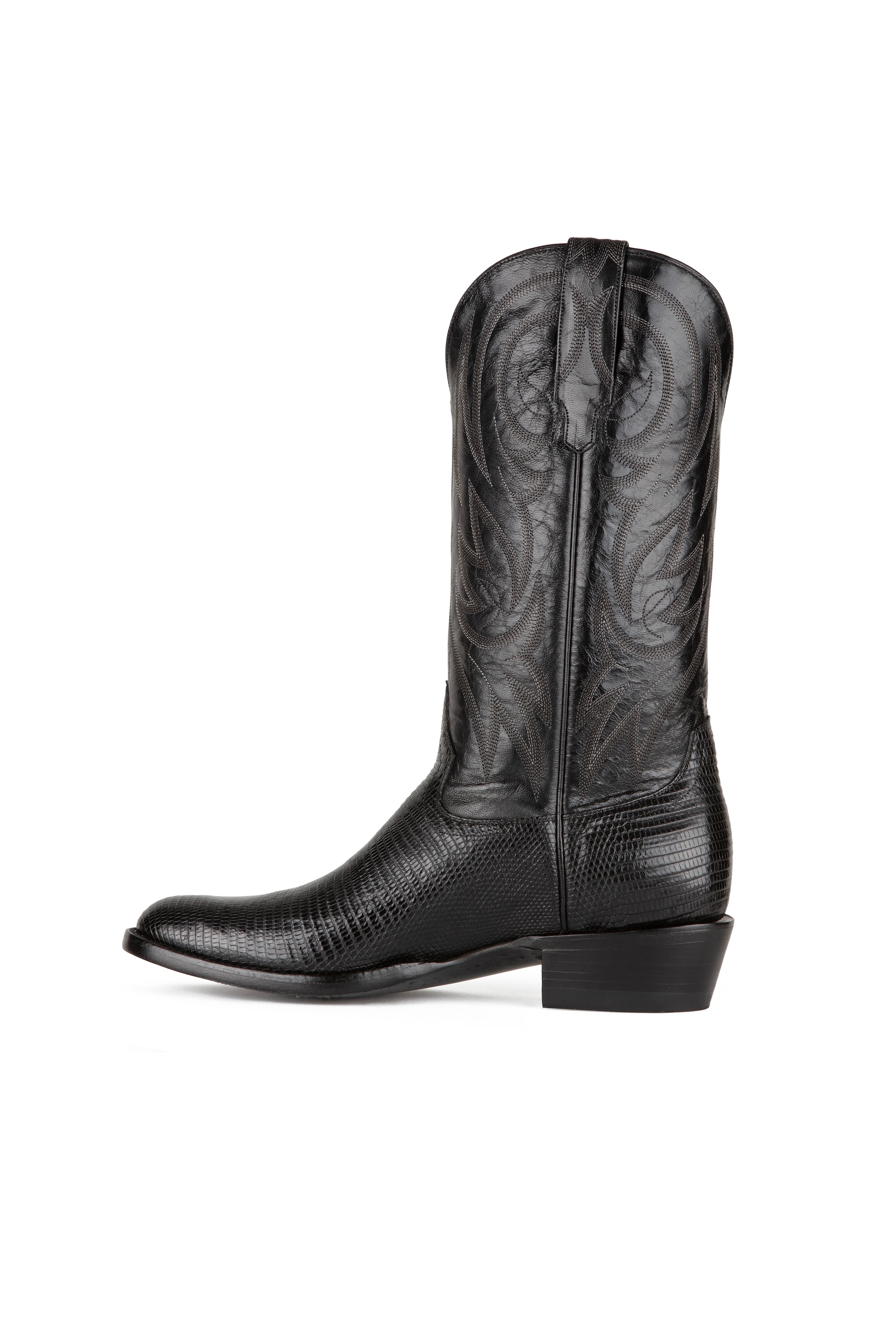 Allens Brand - Little Joe Lizard - Round Toe - Black