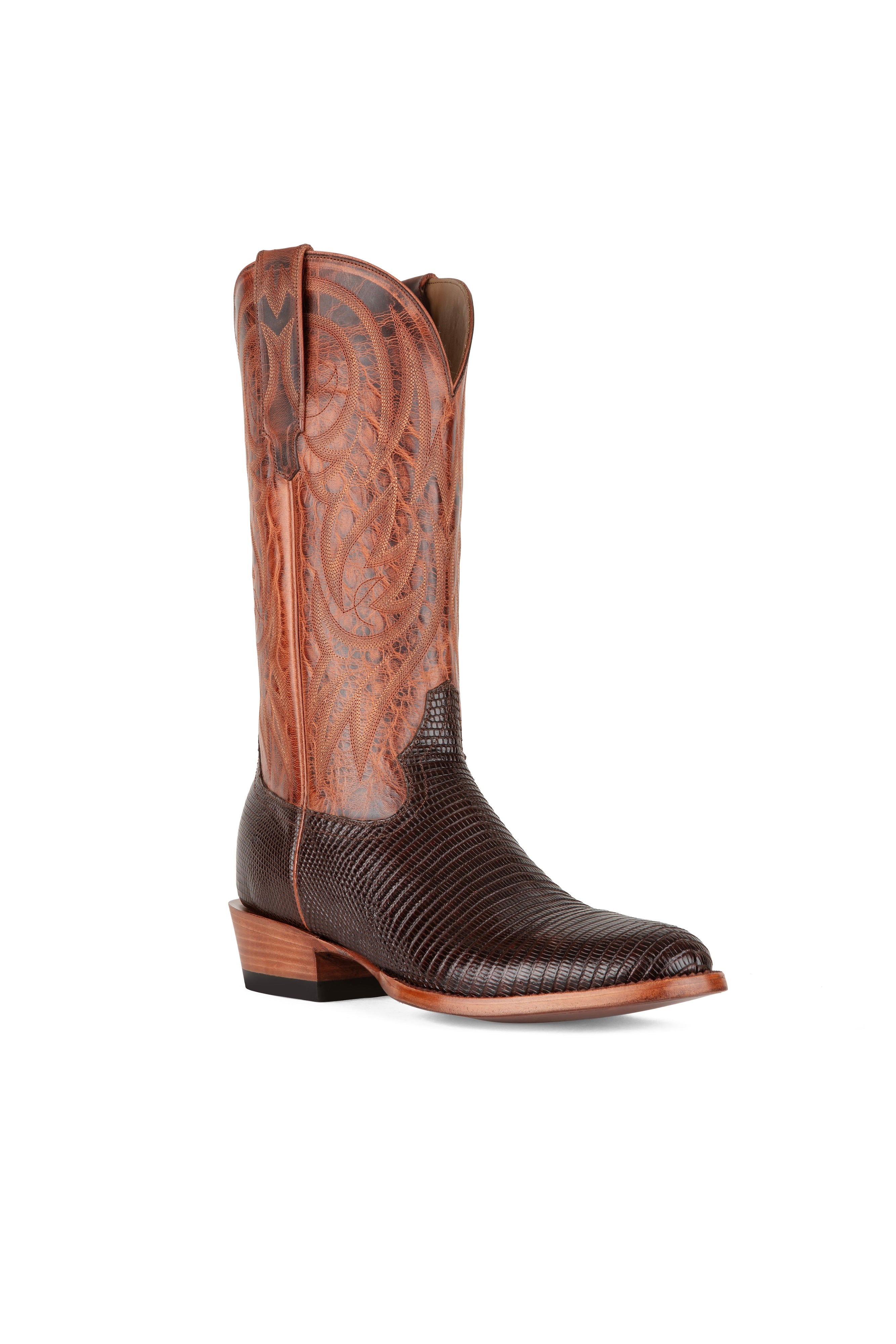 Allens Brand - Little Joe Lizard - Round Toe - Tobacco