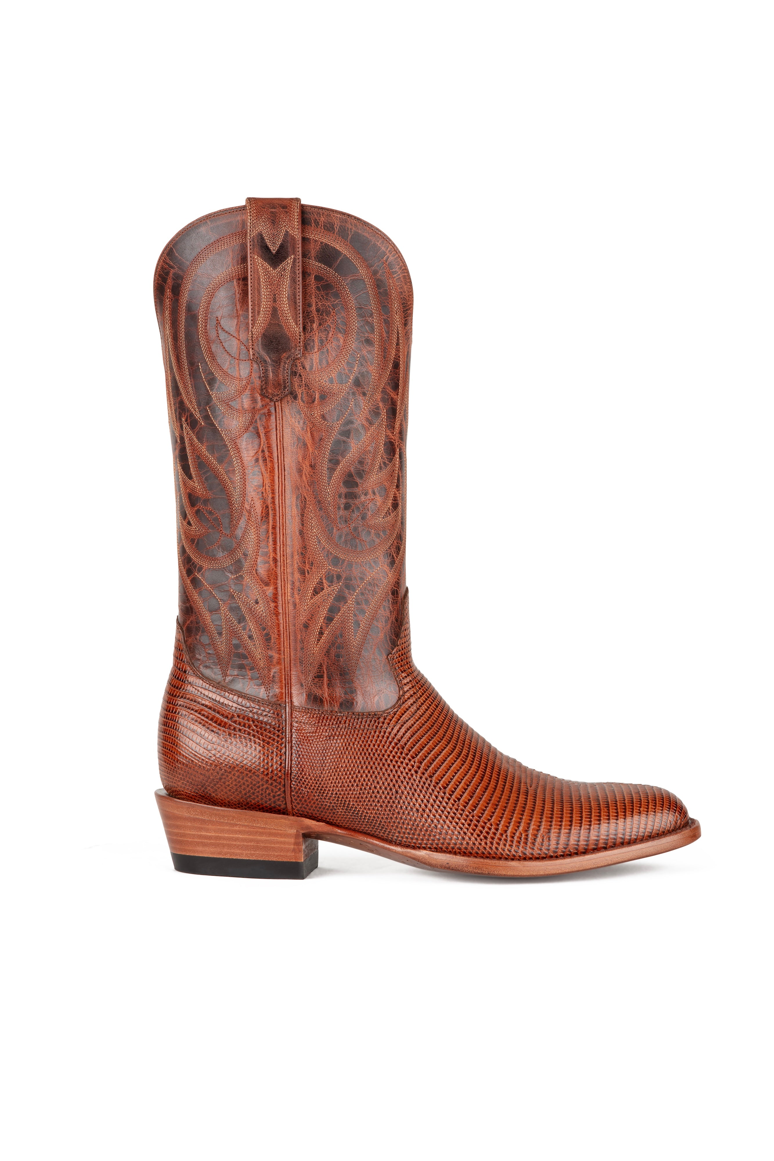 Allens Brand - Little Joe Lizard - Round Toe - Brandy