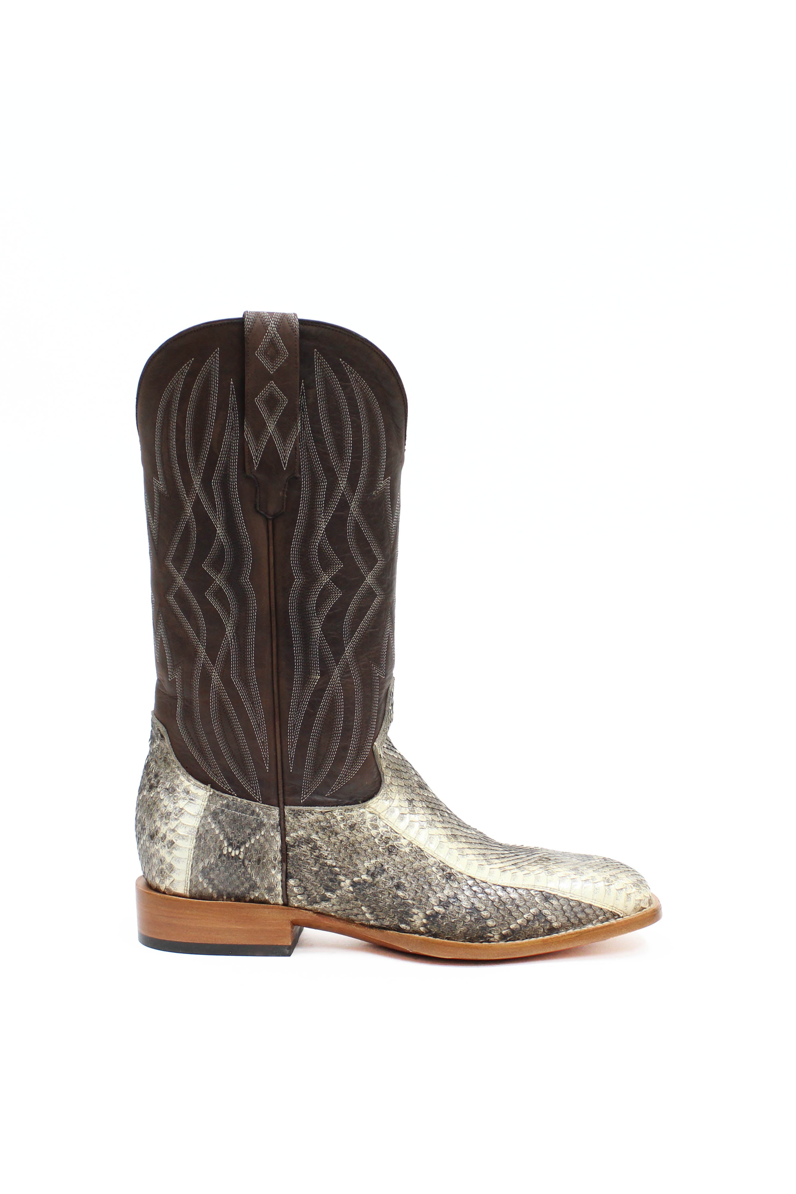 Allens Brand - Ben Western Rattlesnake - Square Toe - Natural