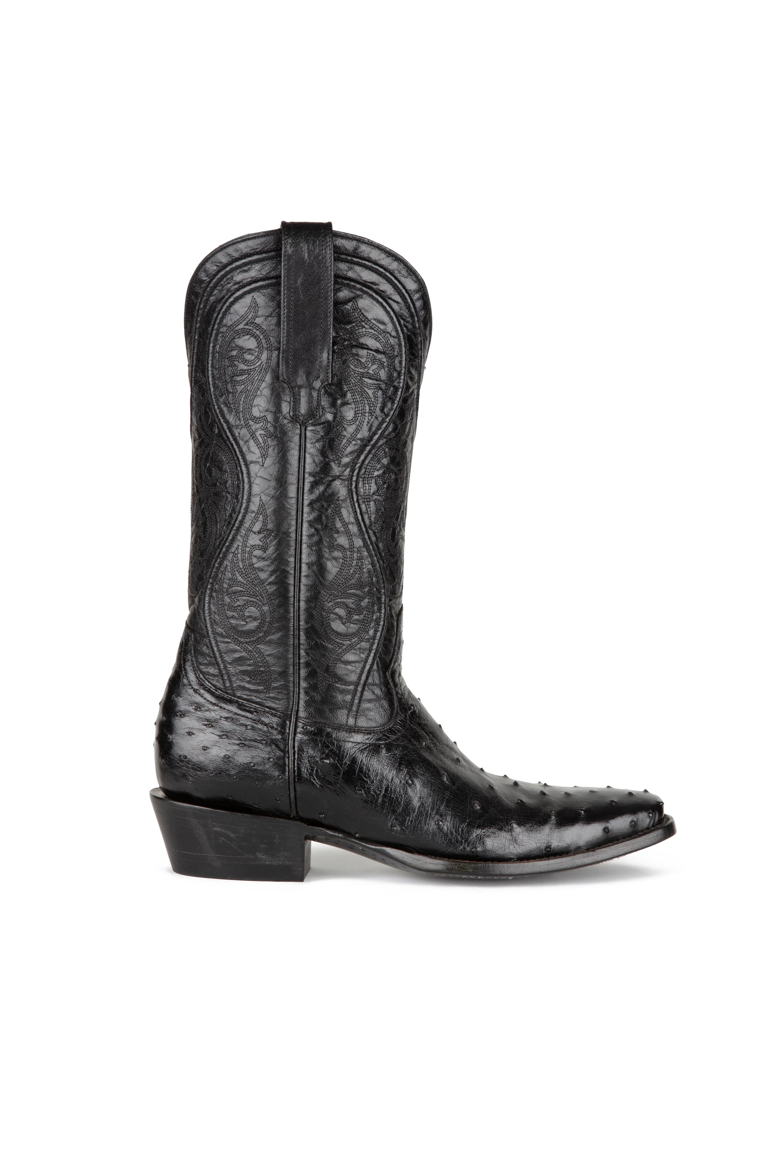 Allens Brand - Adam Full Quill Ostrich - Cutter Toe - Black