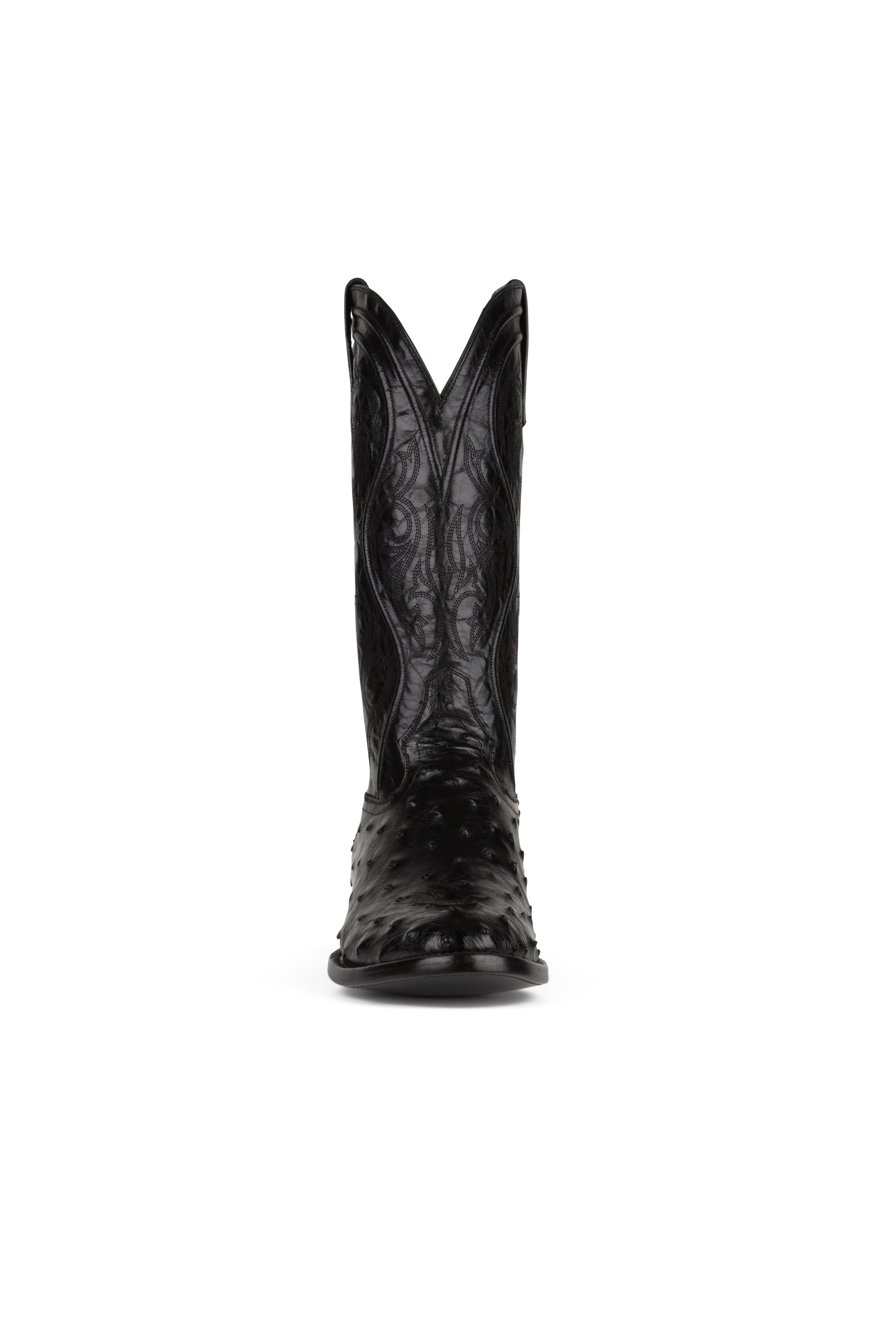 Allens Brand - Adam Full Quill Ostrich - Round Toe - Black