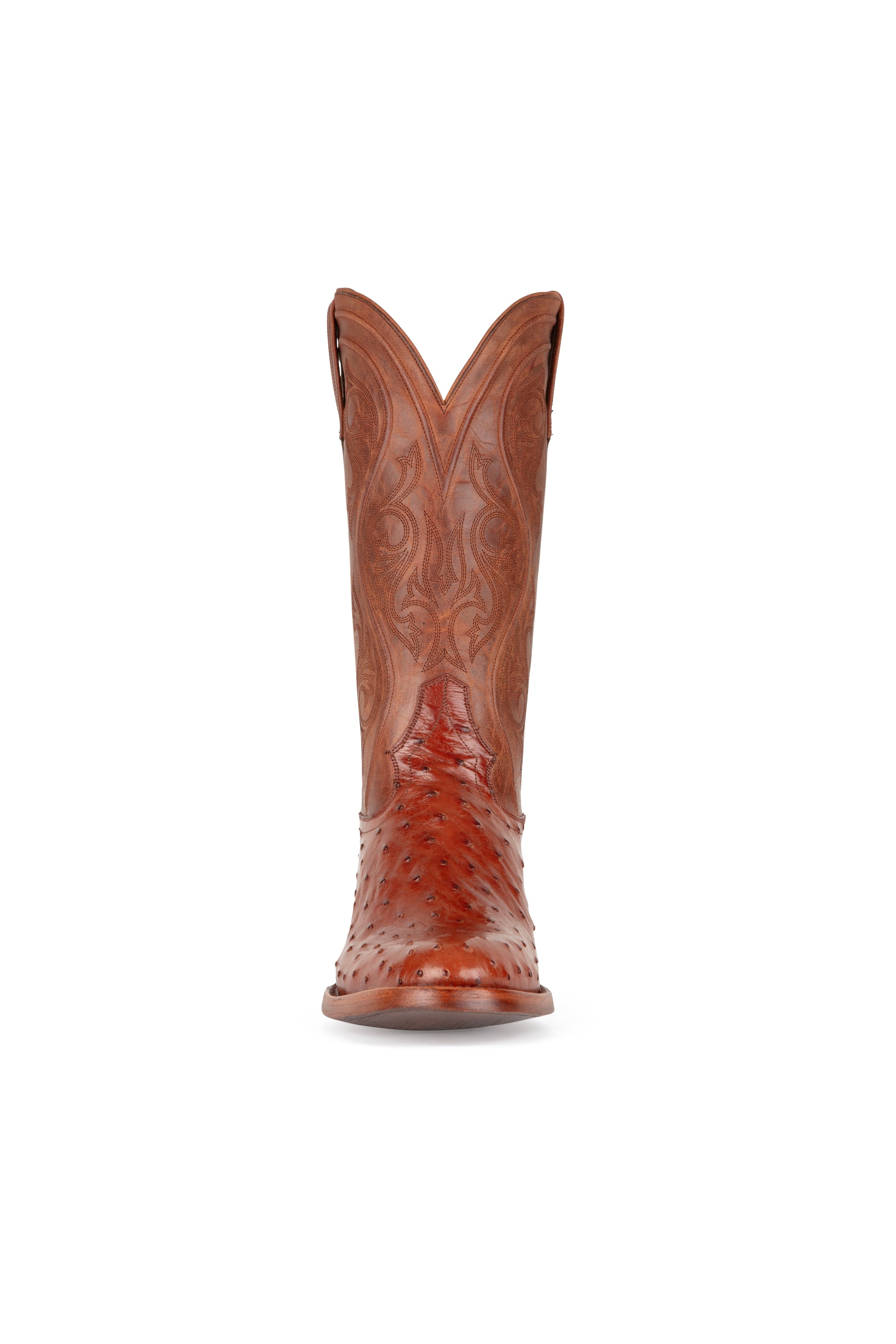 Allens Brand - Adam Full Quill Ostrich - Round Toe - Brandy