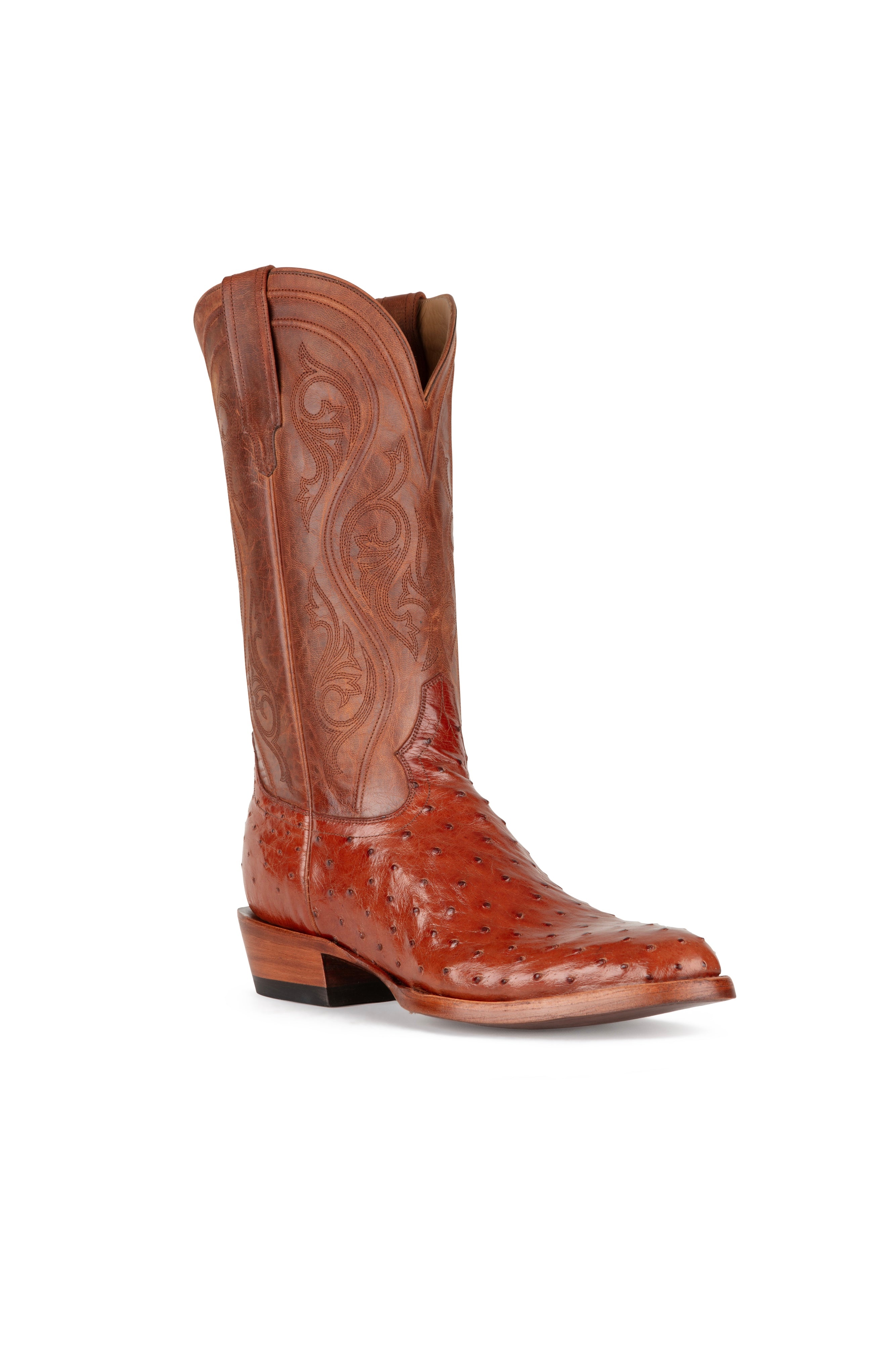 Allens Brand - Adam Full Quill Ostrich - Round Toe - Brandy