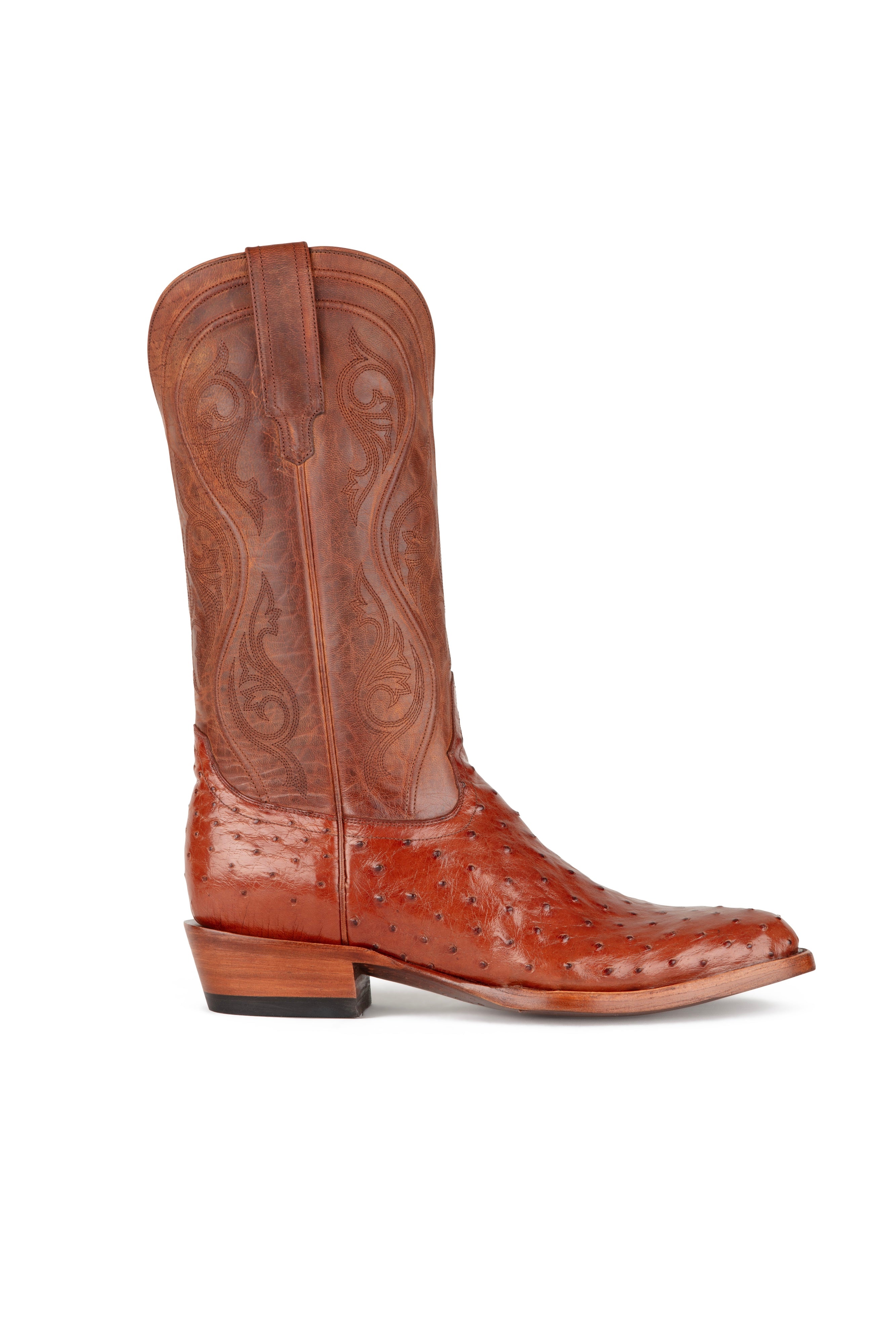 Allens Brand - Adam Full Quill Ostrich - Round Toe - Brandy