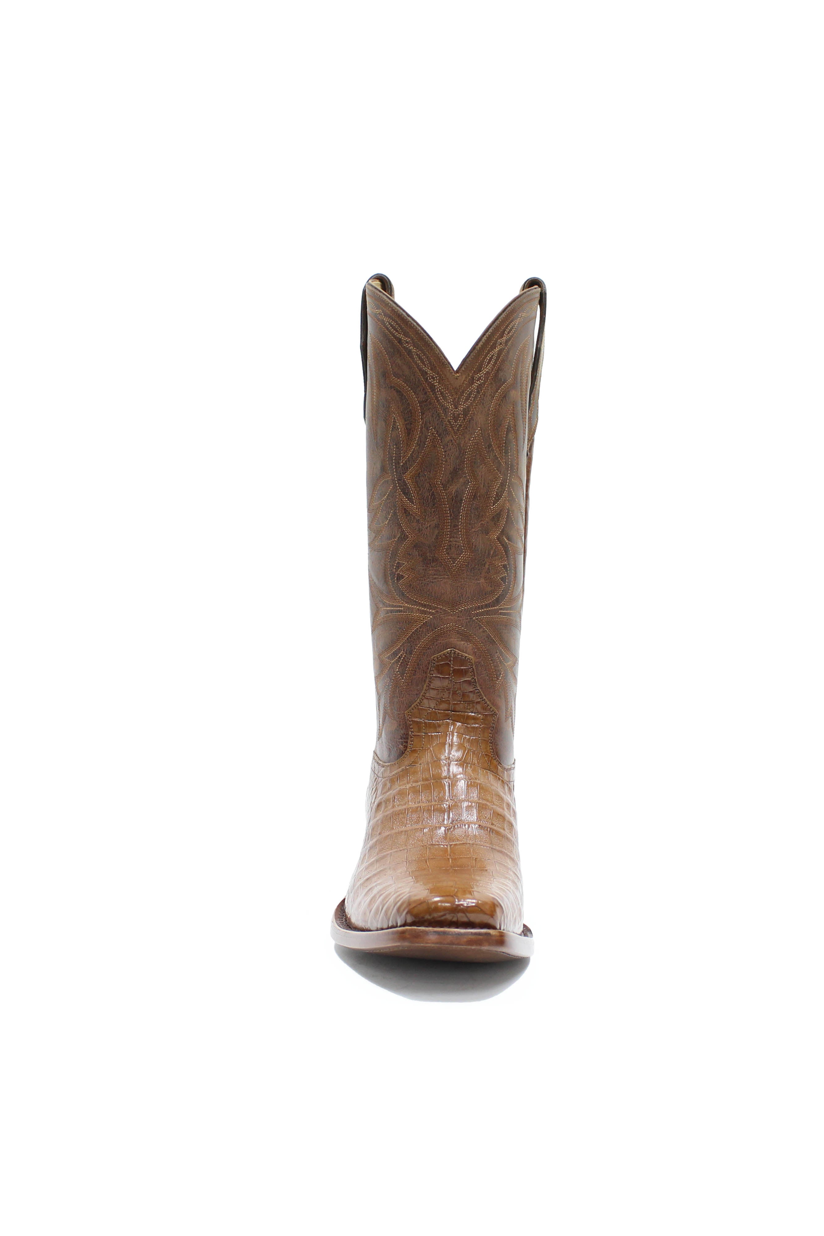 Allens Brand - Carson Caiman - Cutter Toe - Antique Saddle