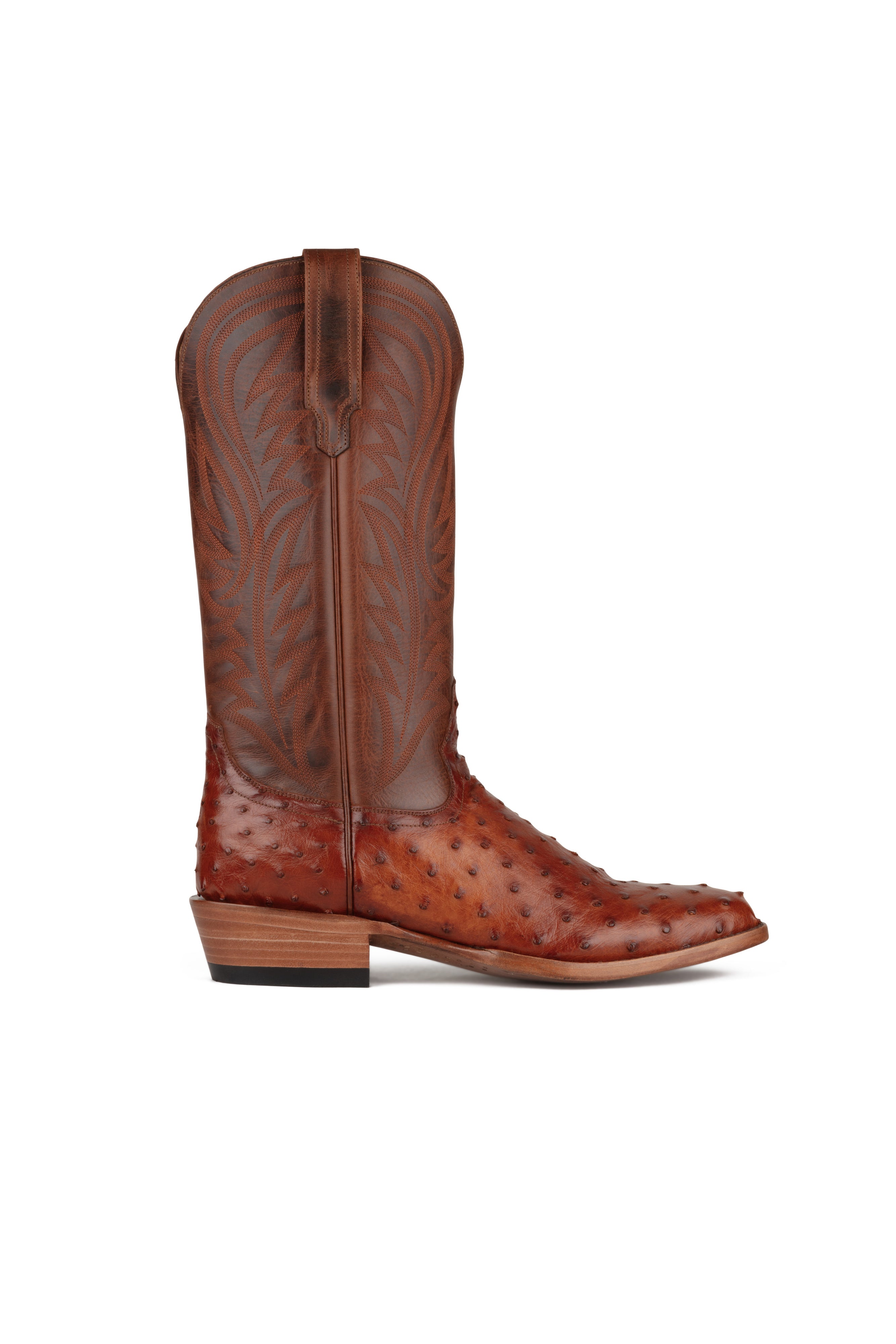 Allens Brand - Brady Full Quill Ostrich - Round Toe - Pecan