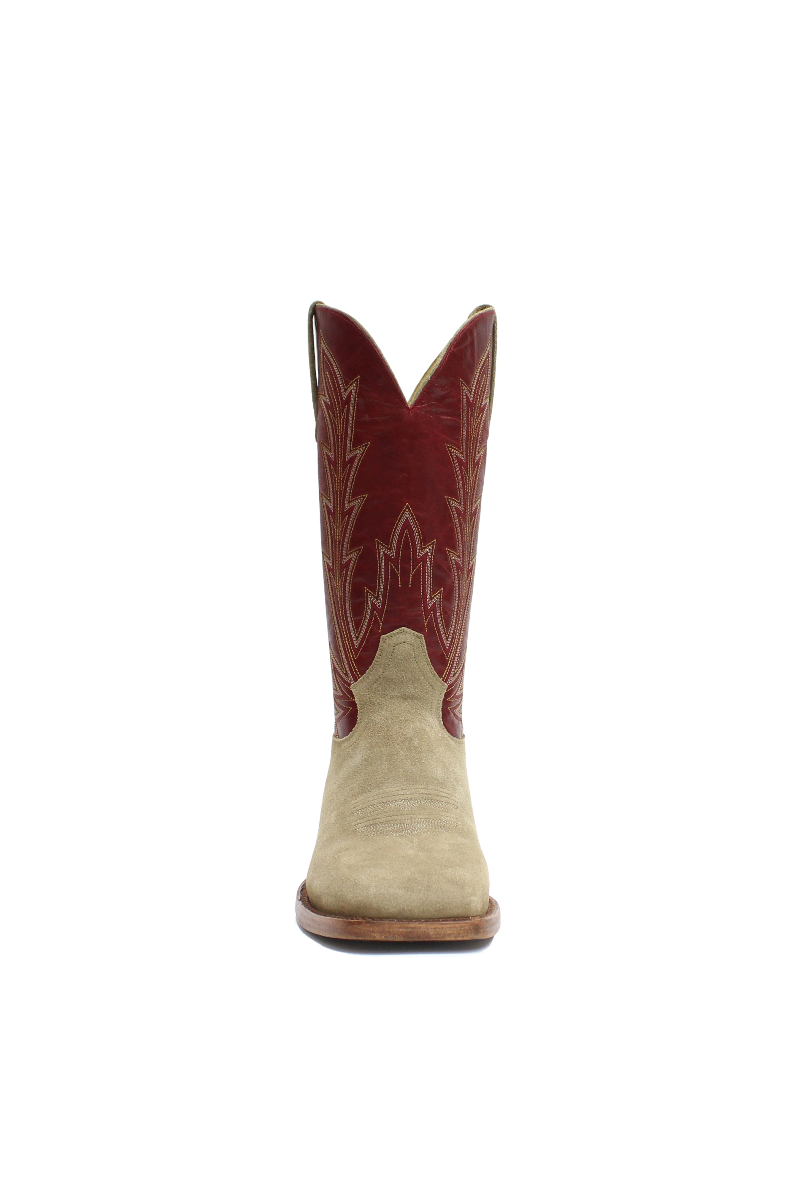 Allens Brand - Cole - Square Toe - River Rock Suede/Foxi Red