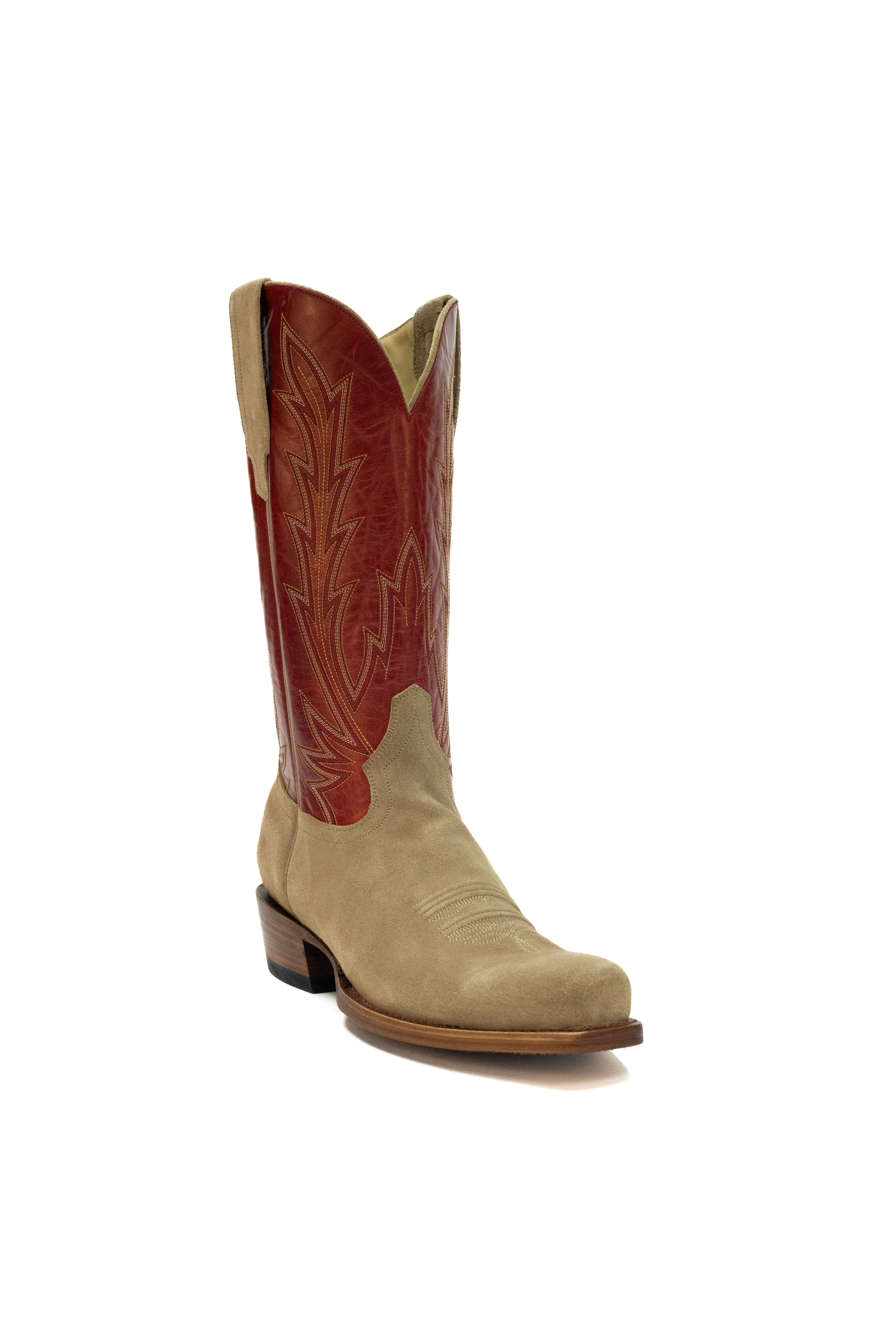 Allens Brand - Cole - Cutter Toe - River Rock Suede/Foxi Red