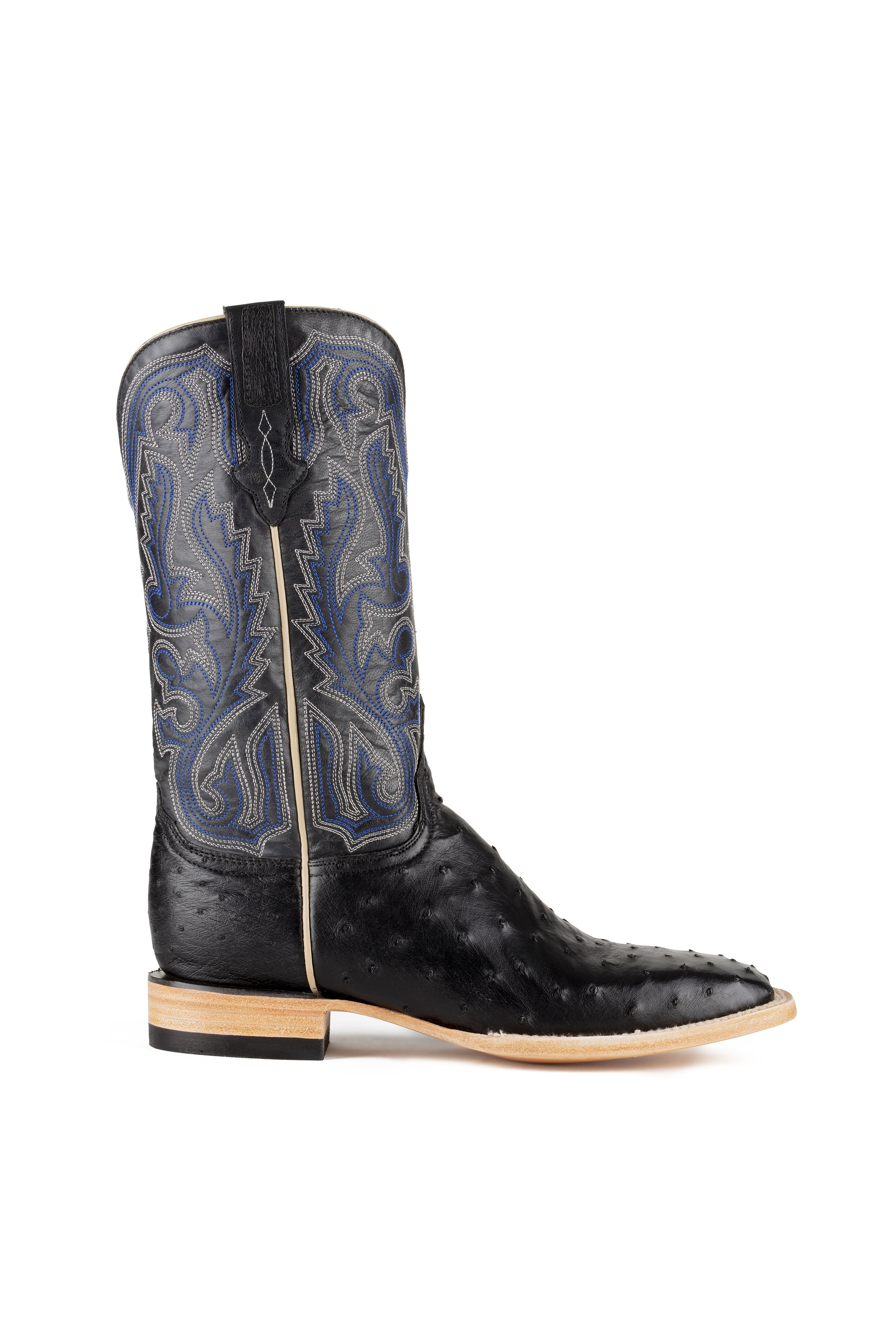 Resistol Boots - Full Quill Ostrich - Square Toe - Black