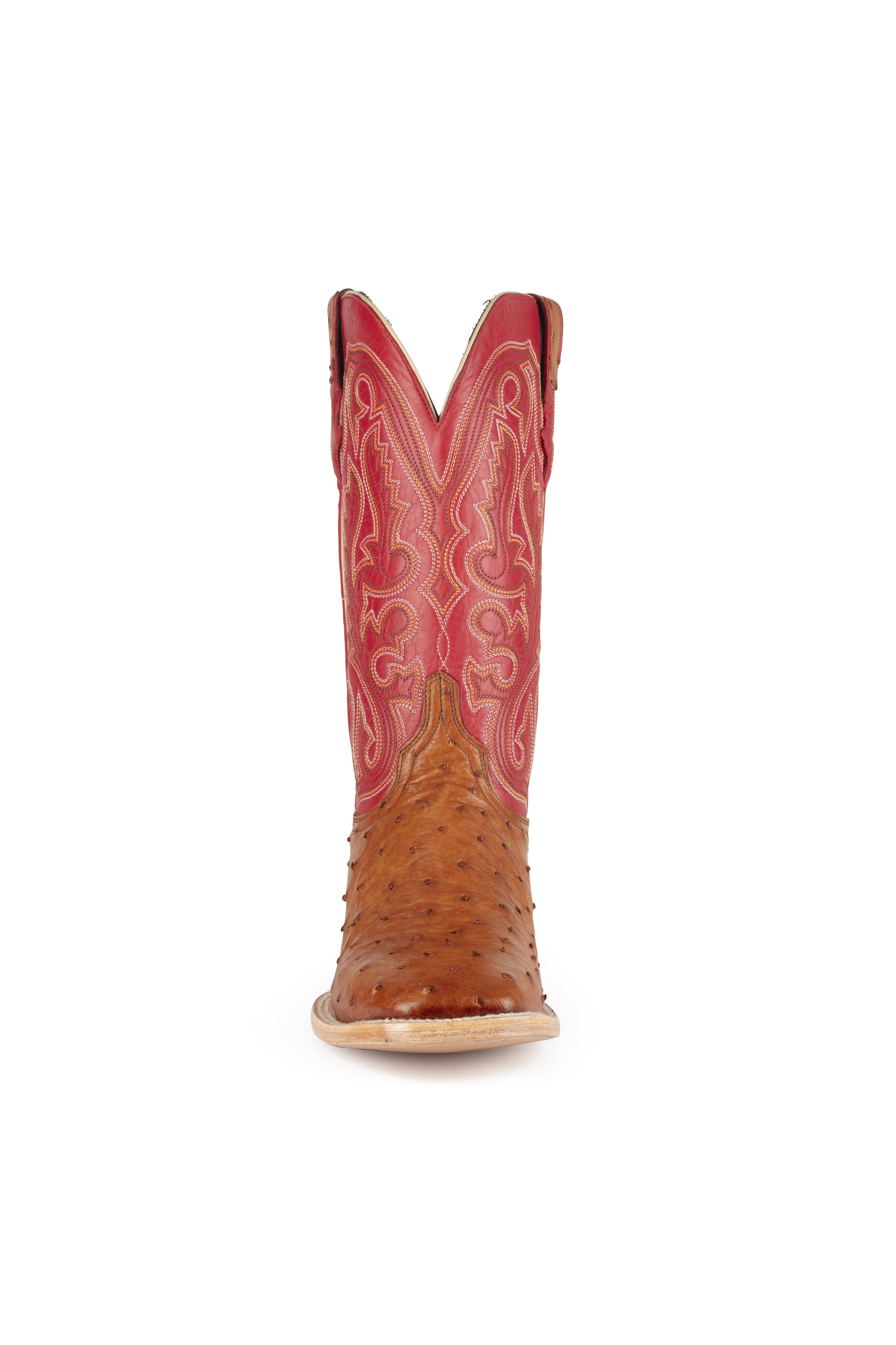 Resistol Boots - Full Quill Ostrich - Square Toe - Cognac