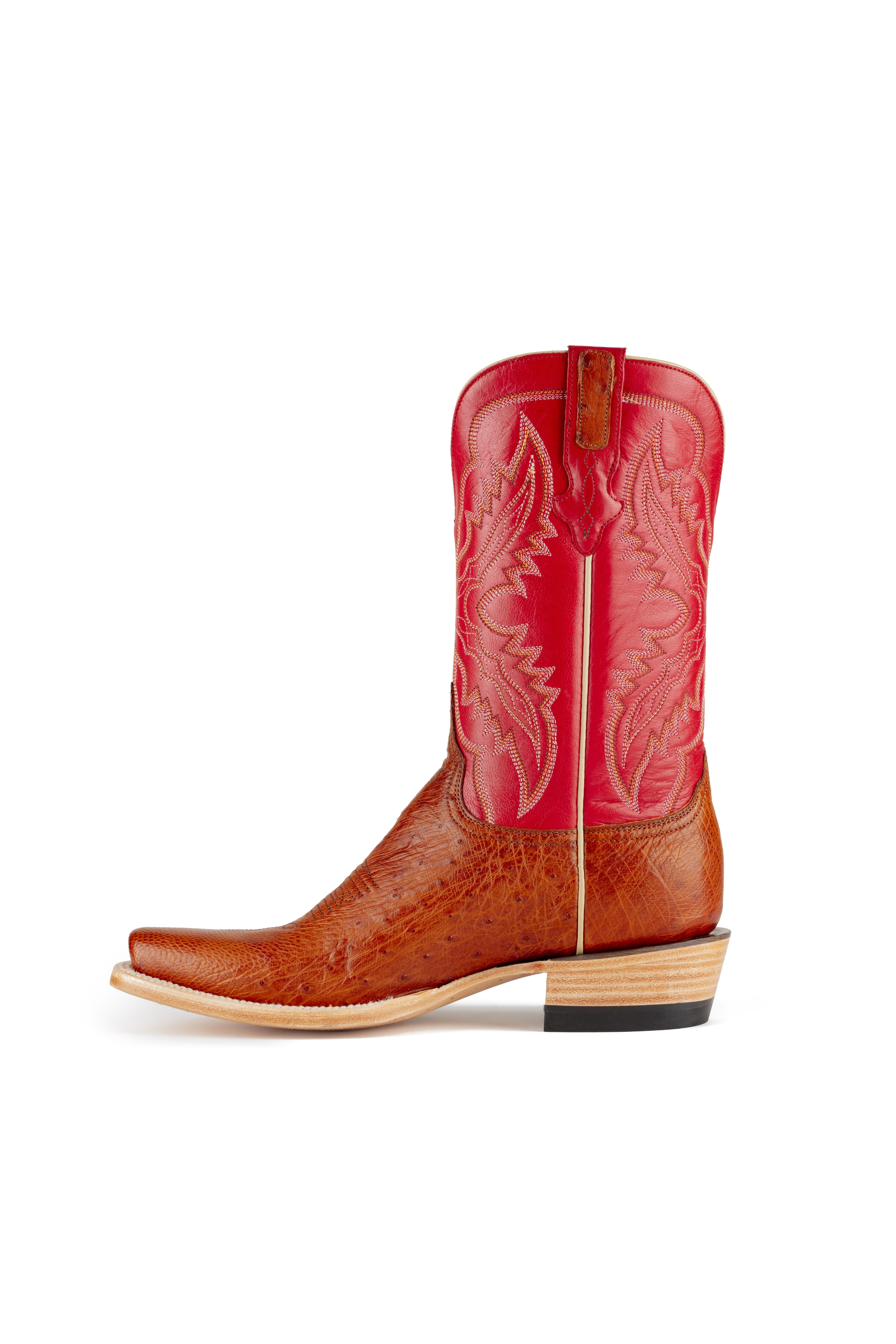Resistol Boots - Smooth Quill Ostrich - Cutter Toe - Cognac