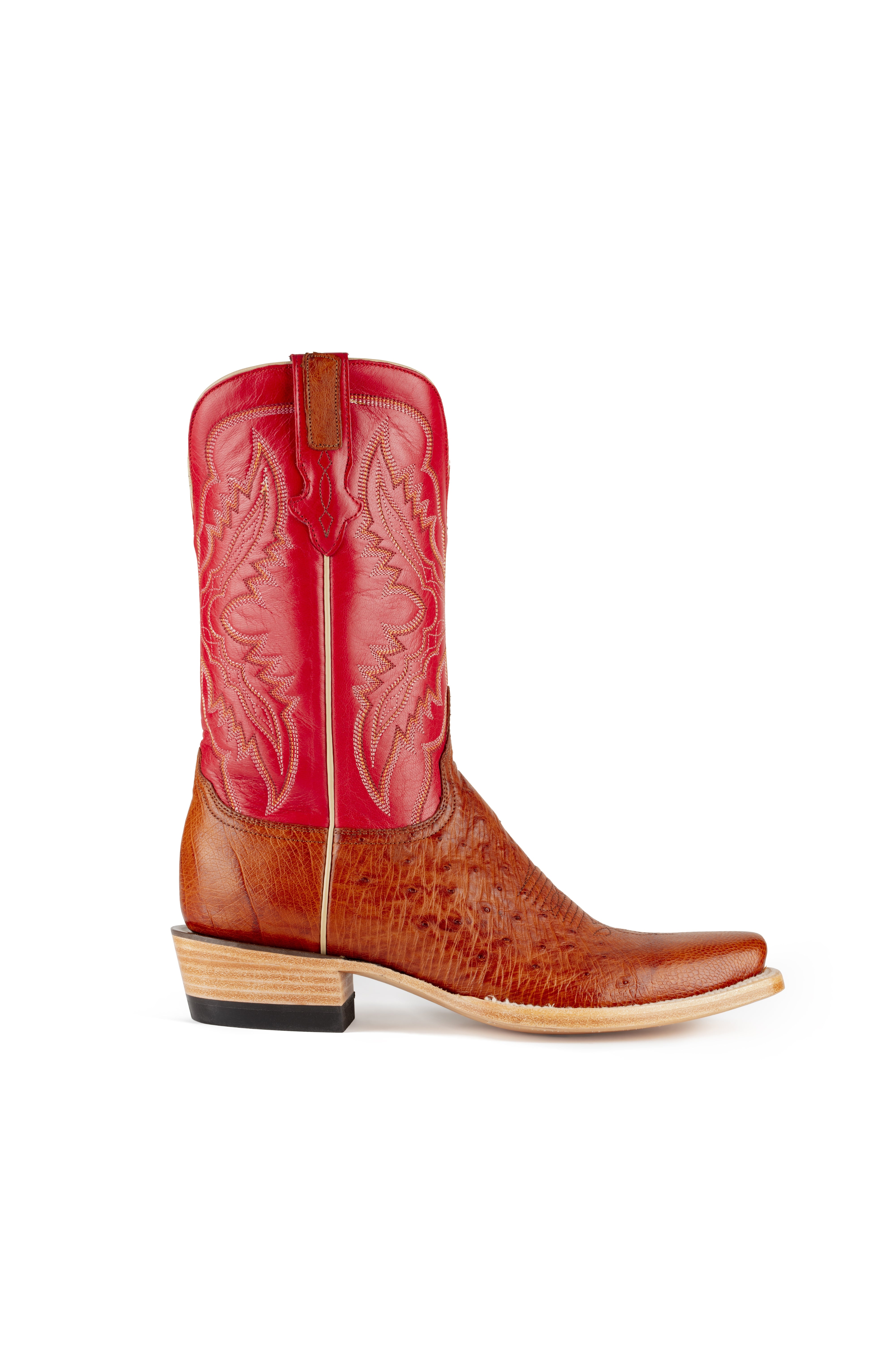 Resistol Boots - Smooth Quill Ostrich - Cutter Toe - Cognac