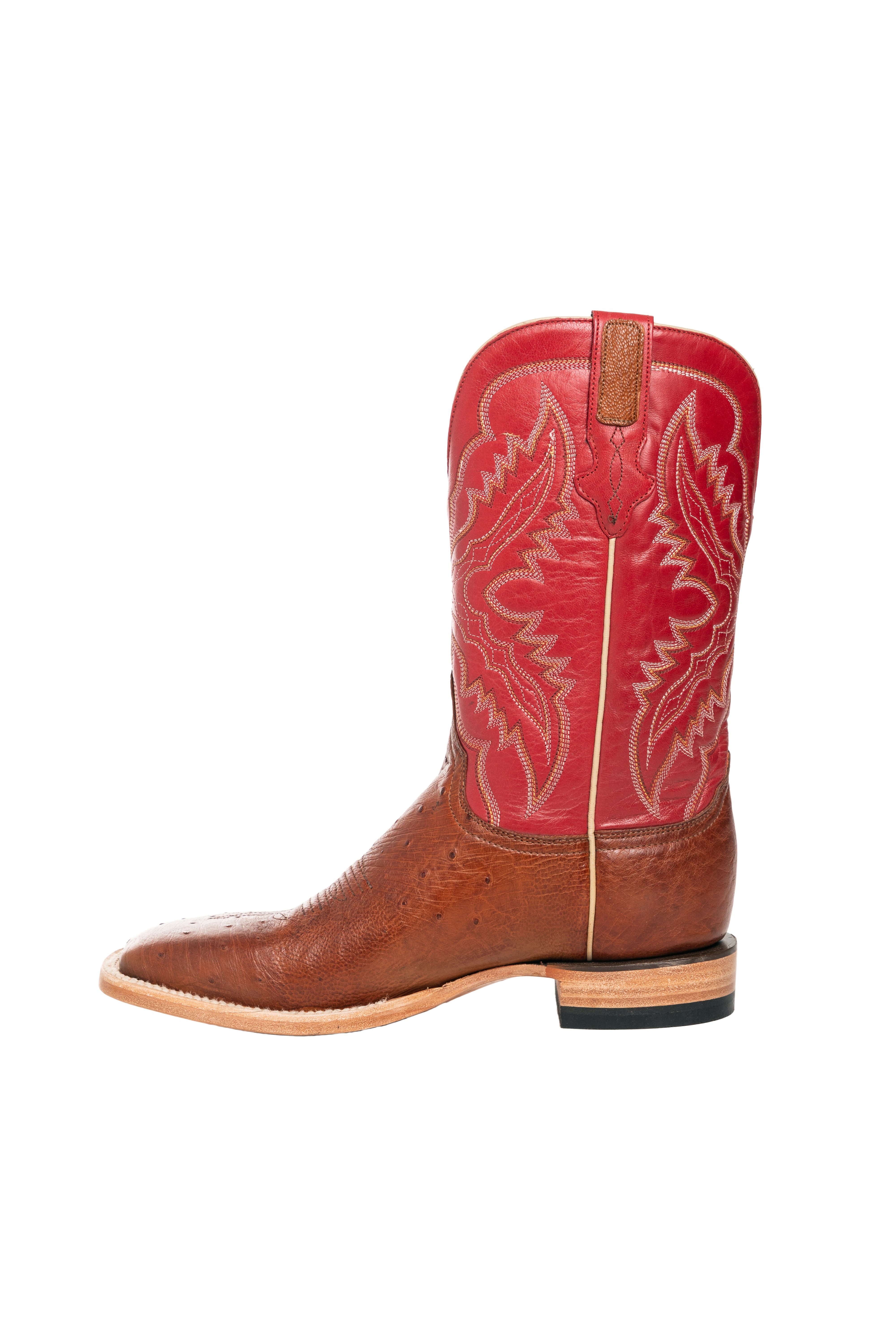Resistol Boots - Smooth Quill Ostrich - Square Toe - Cognac