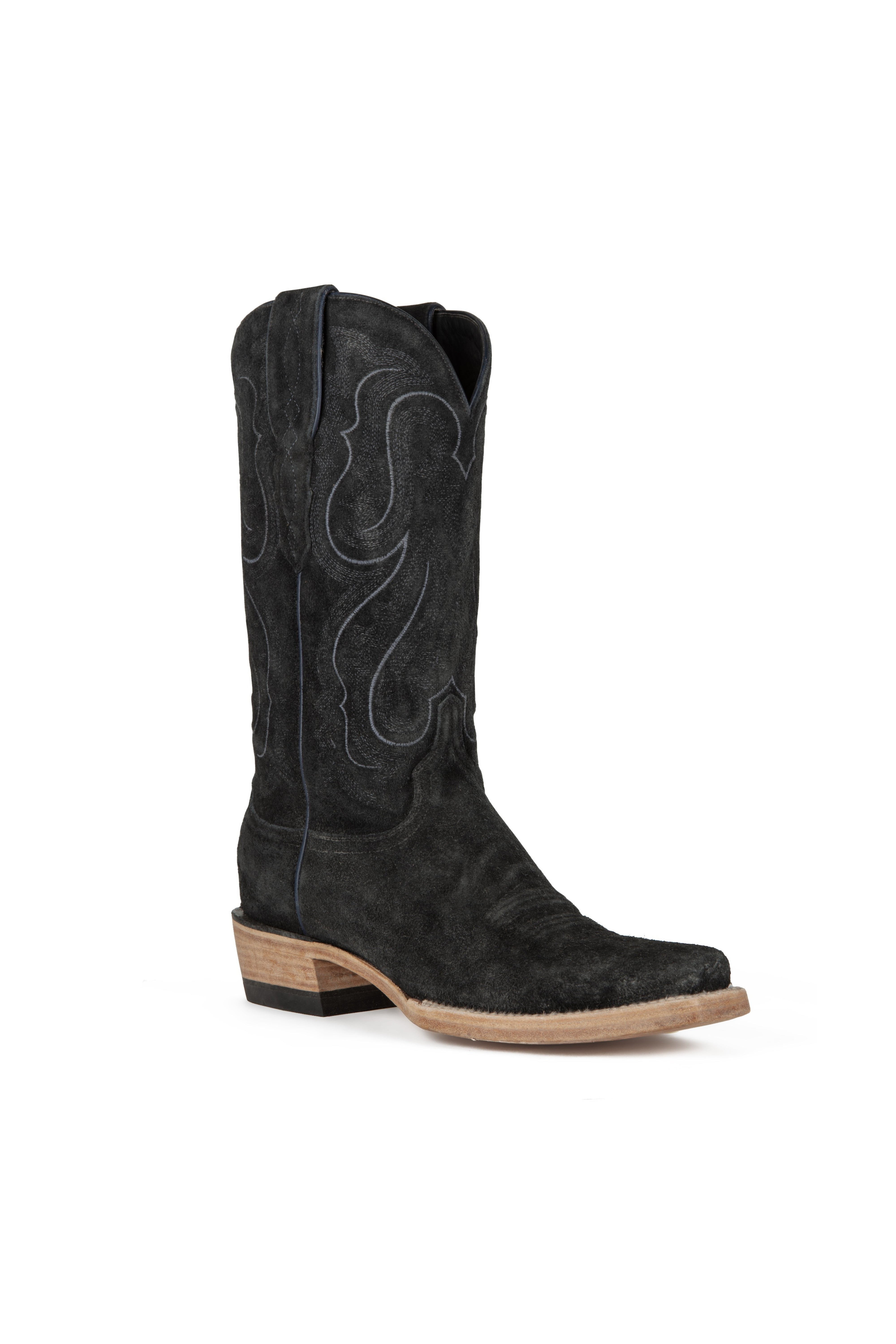 Resistol Boots - Roughout Suede - Cutter Toe - Stonewashed Black