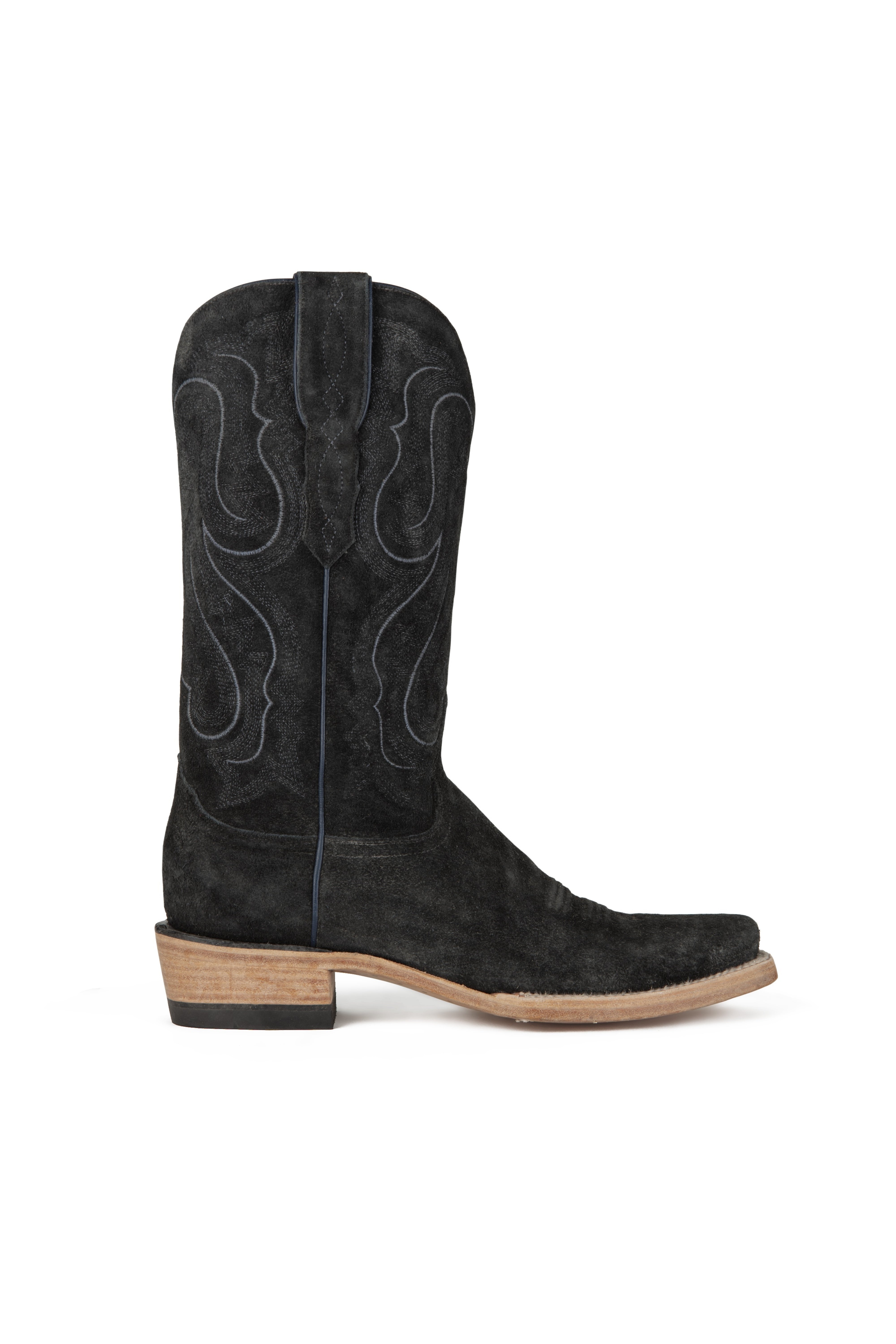 Resistol Boots - Roughout Suede - Cutter Toe - Stonewashed Black