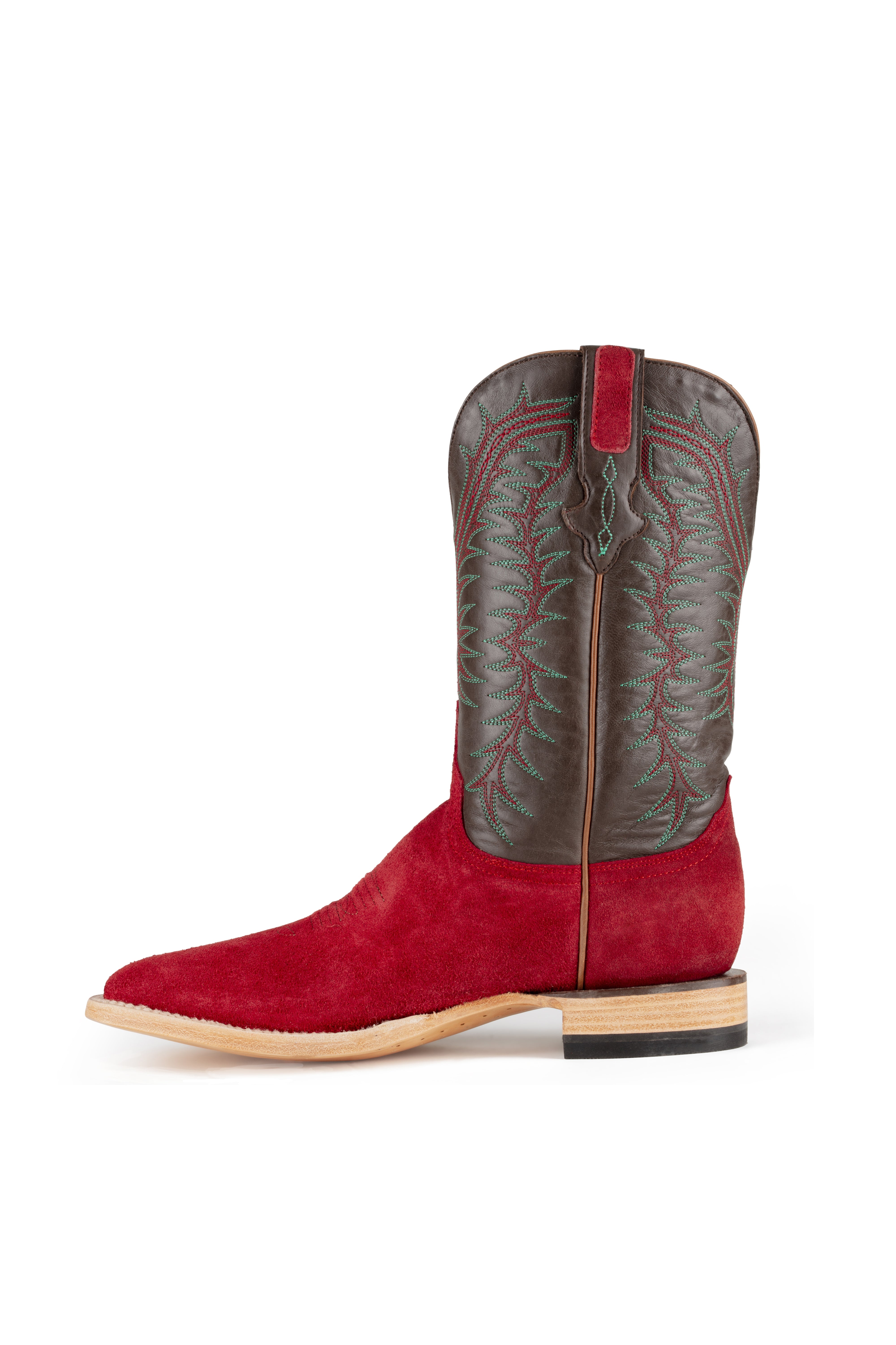 Resistol Boots - Rough Out Suede - Square Toe - Dark Red