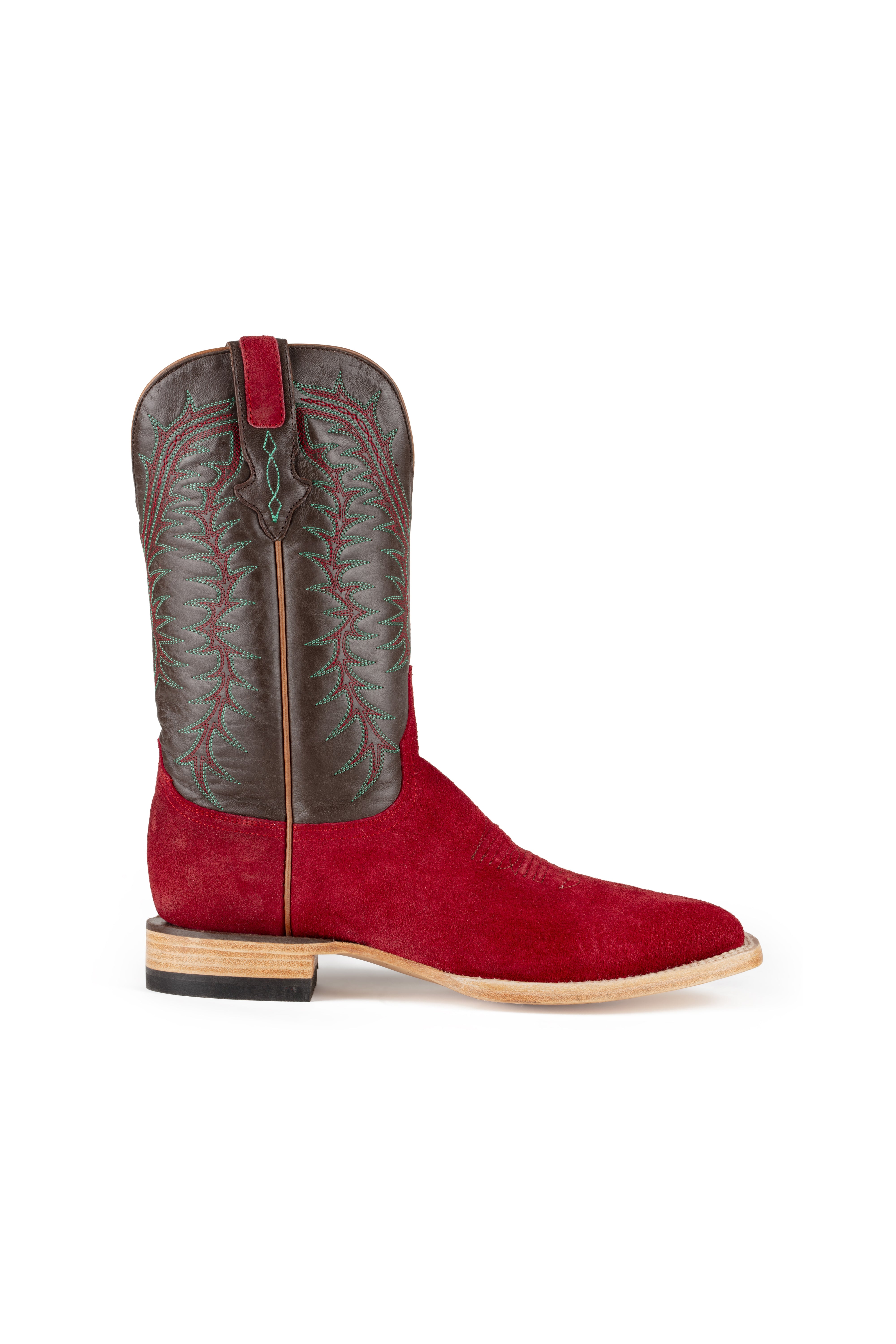 Resistol Boots - Rough Out Suede - Square Toe - Dark Red