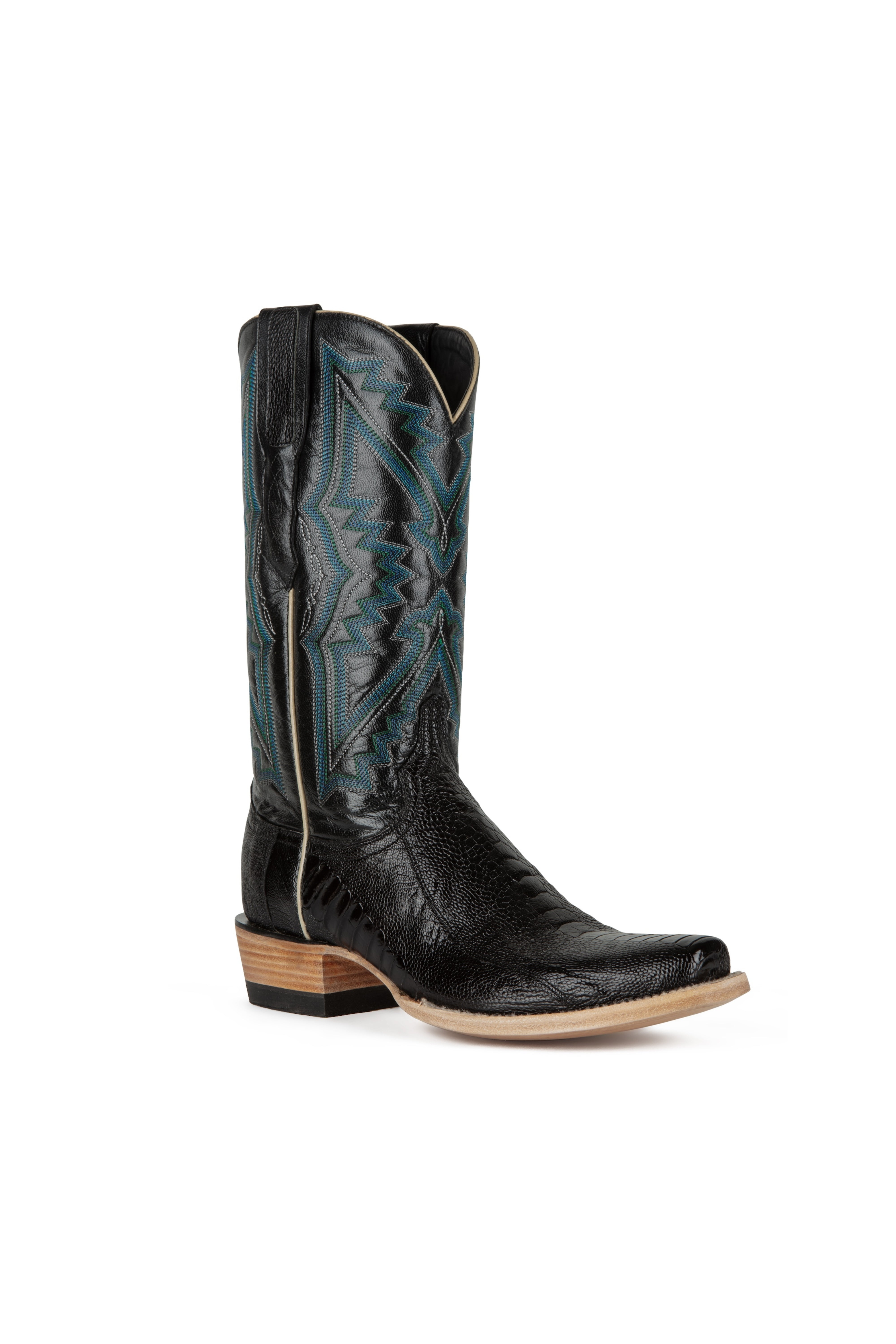 Resistol Boots - Ostrich Leg - Cutter Toe - Black