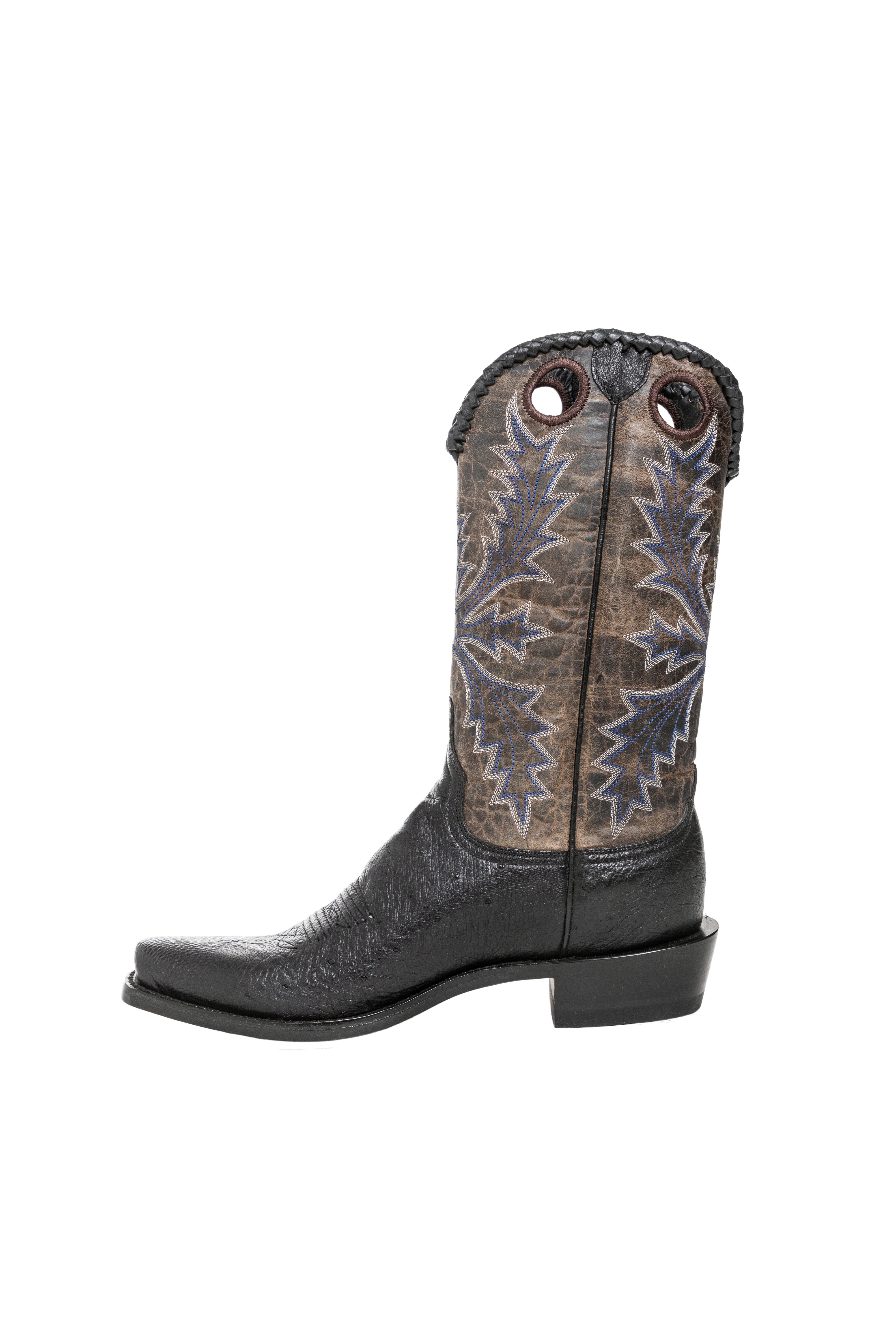 Resistol Boots - Smooth Quill Ostrich - Cutter Toe - Black