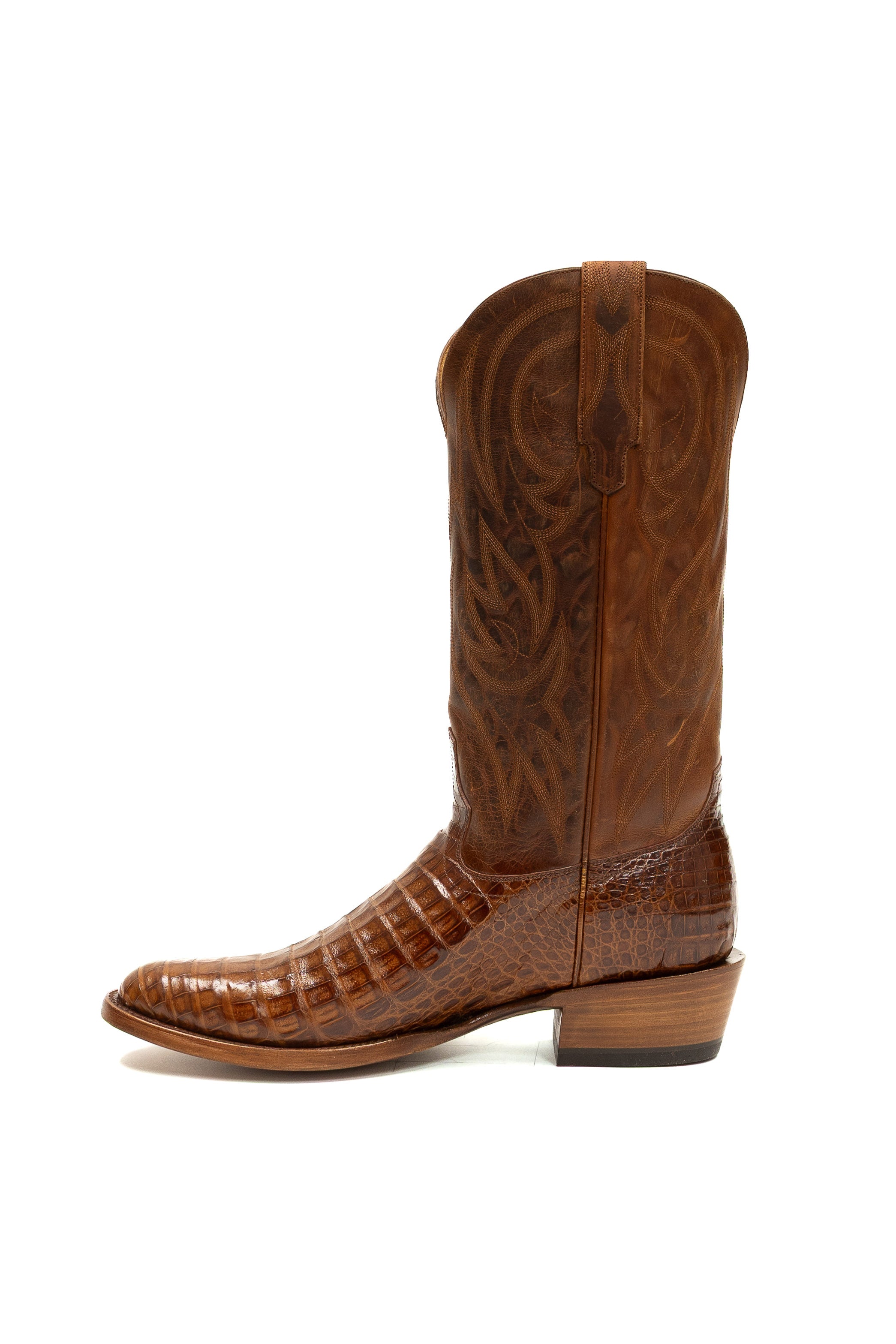 Allens Brand - Little Joe Caiman - Round Toe - Cognac
