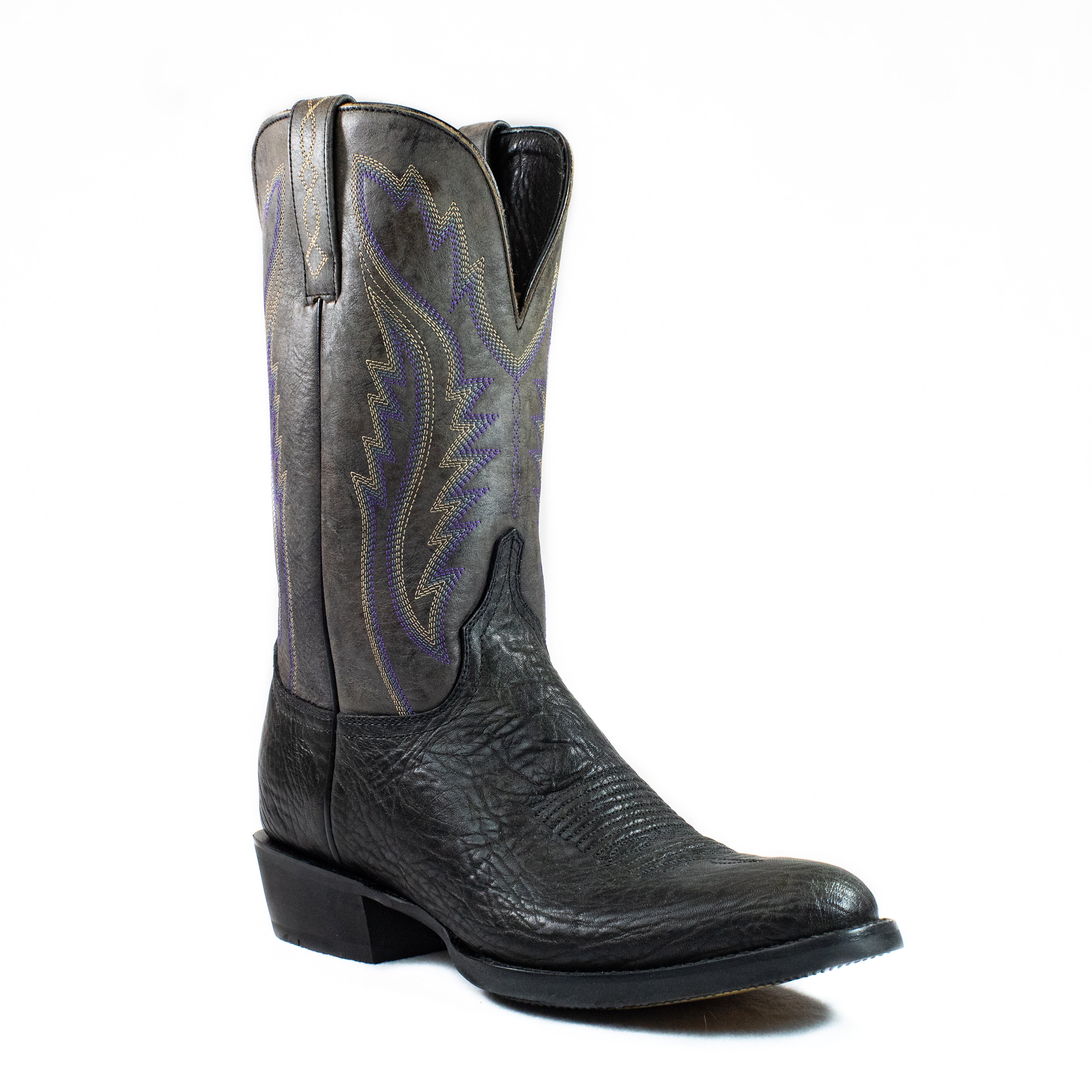 Azulado - Ranch Boot (Rubber Sole) - Round Toe - Black