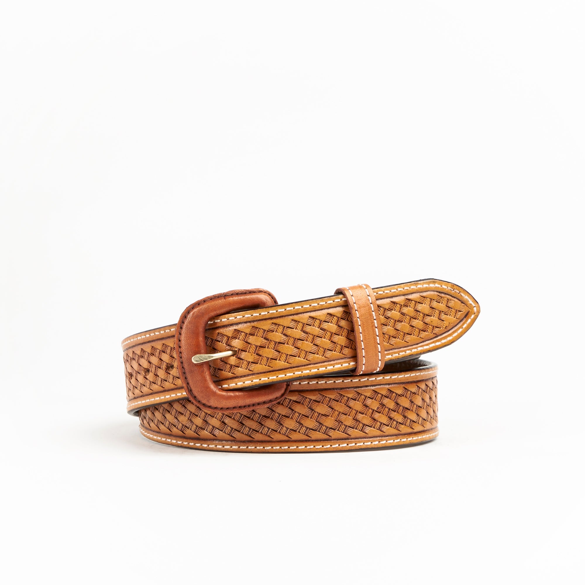 Allens Boots by Vogt Belt Russet Large Basket Weave #AB41-571R