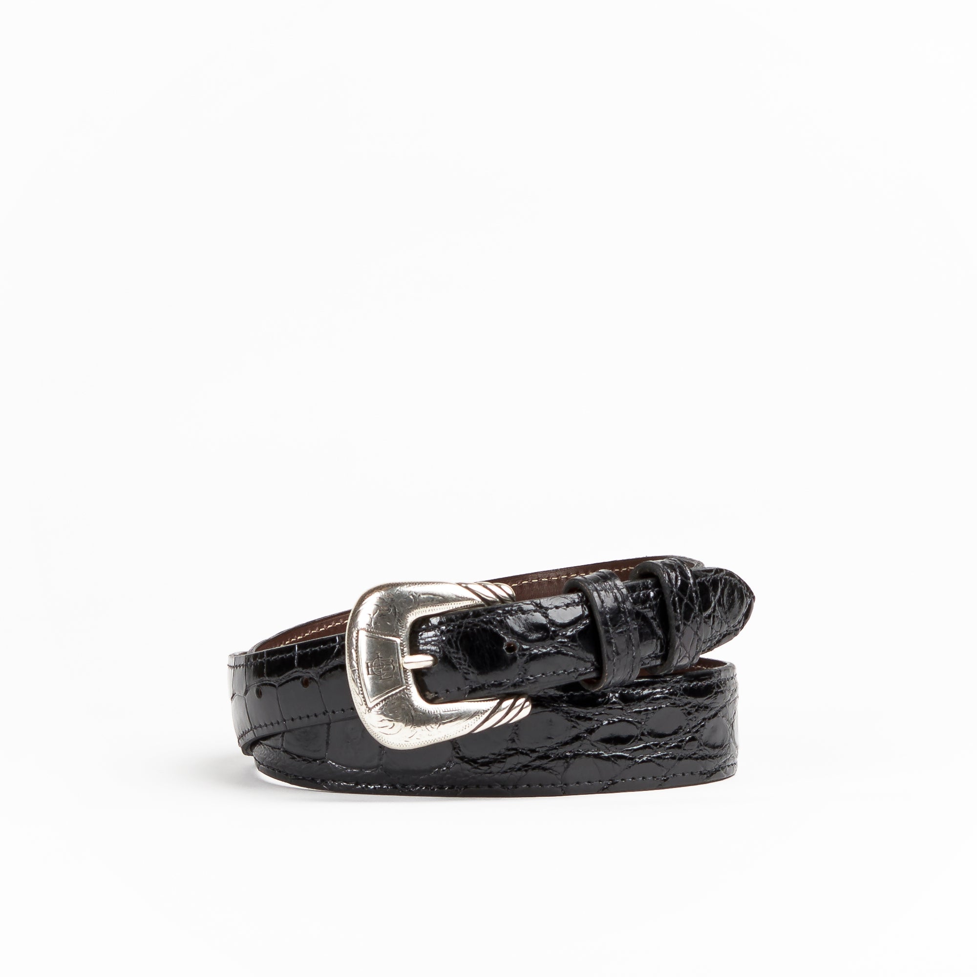 Allens Boots Exclusive Taper Black Classic Gator Belt #2C-A