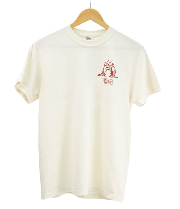 Allens Shirt - Raccoon & Armadillo Dance - Cream