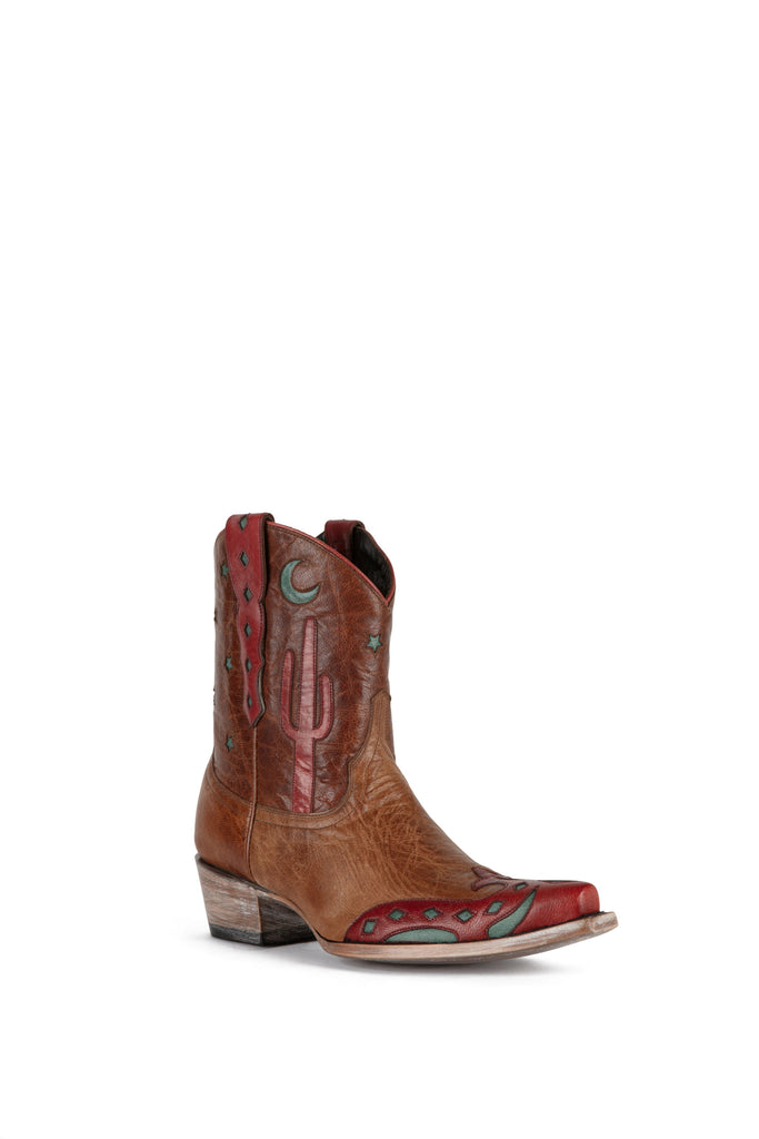 Allens Brand - Coyote Moon - Pointed Toe - Tan & Red view 1