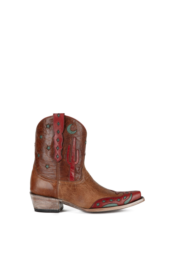 Allens Brand - Coyote Moon - Pointed Toe - Tan & Red view 3