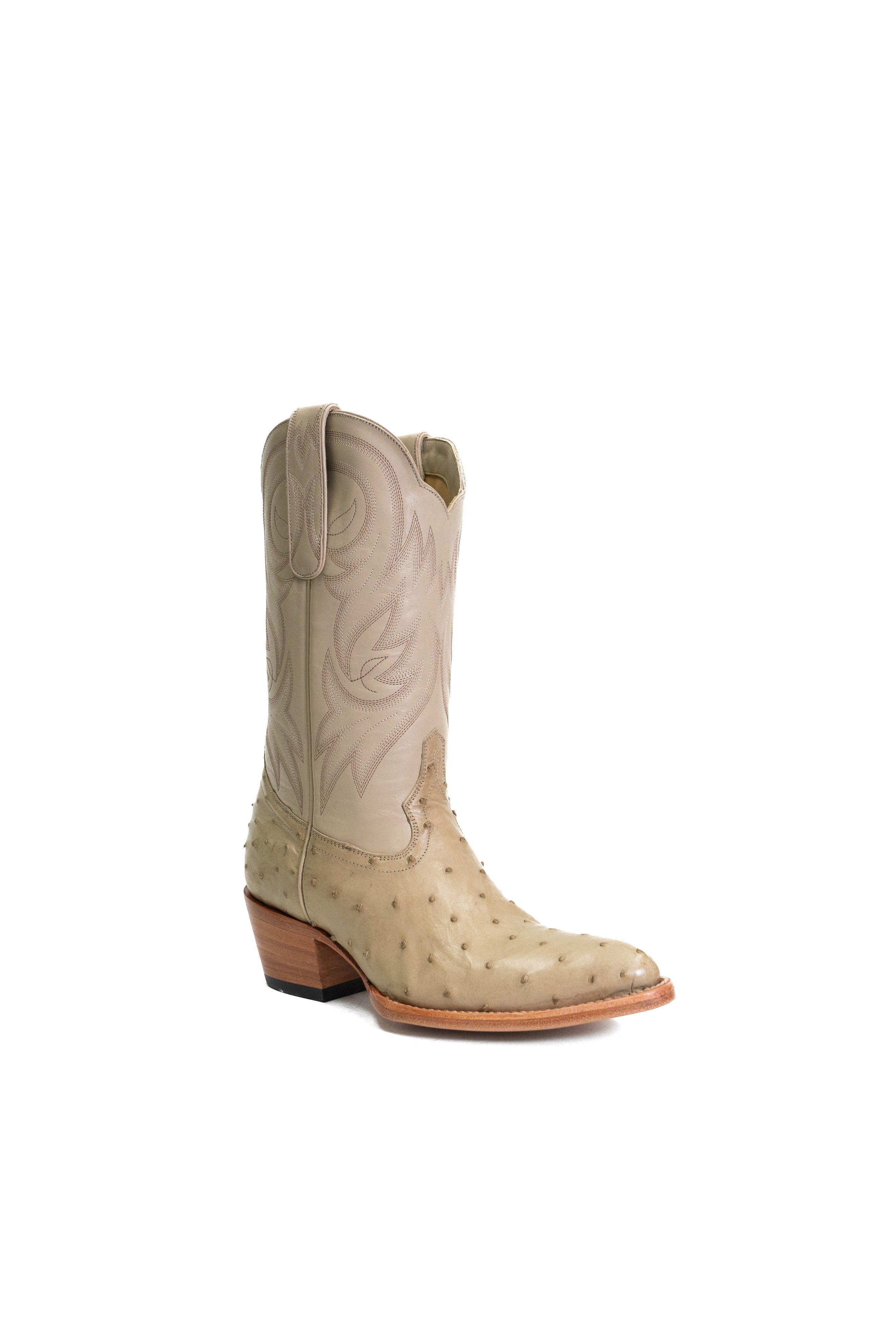 Allens Brand - Kim Full Quill Ostrich - Almond Toe - White