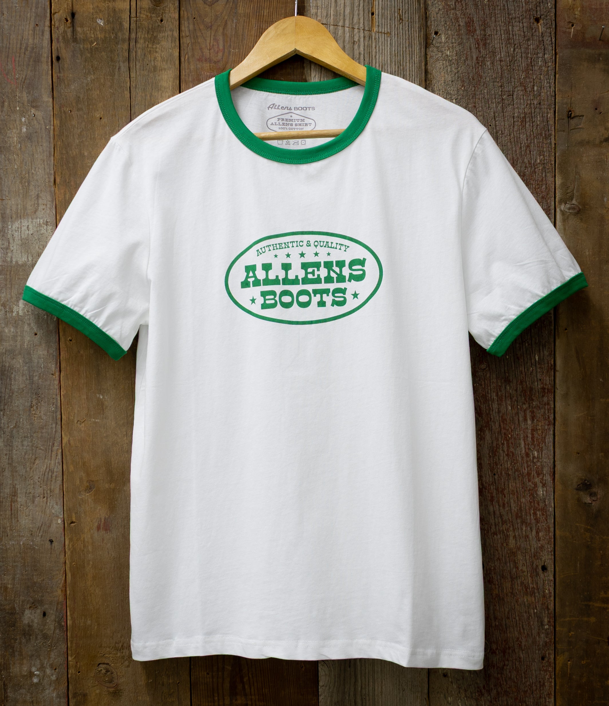 Allens Shirt - Allens Authentic Quality - White/Green