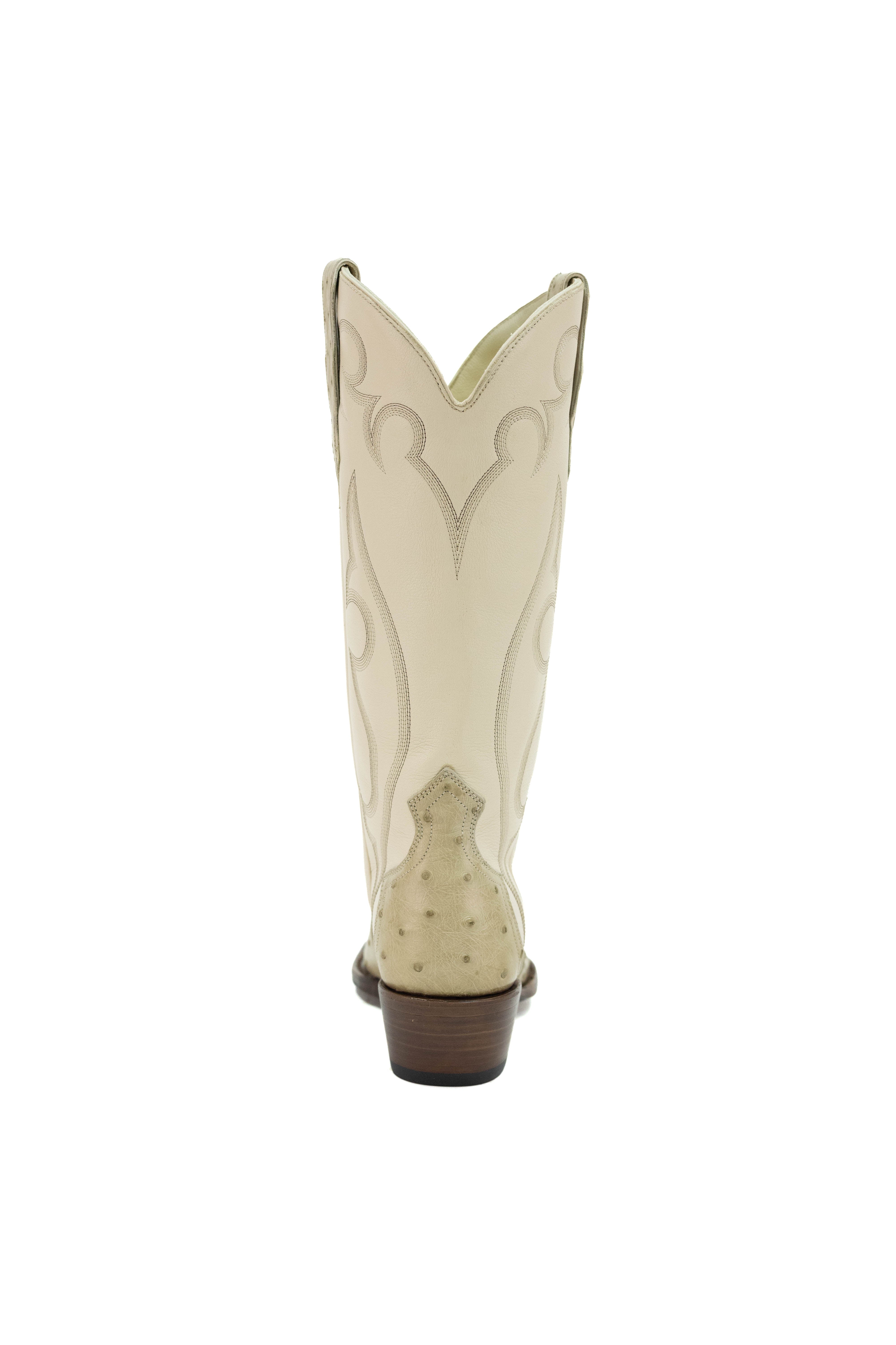 Allens Brand - Alexia Full Quill Ostrich - White/Bone - LAL-1124-1 5W