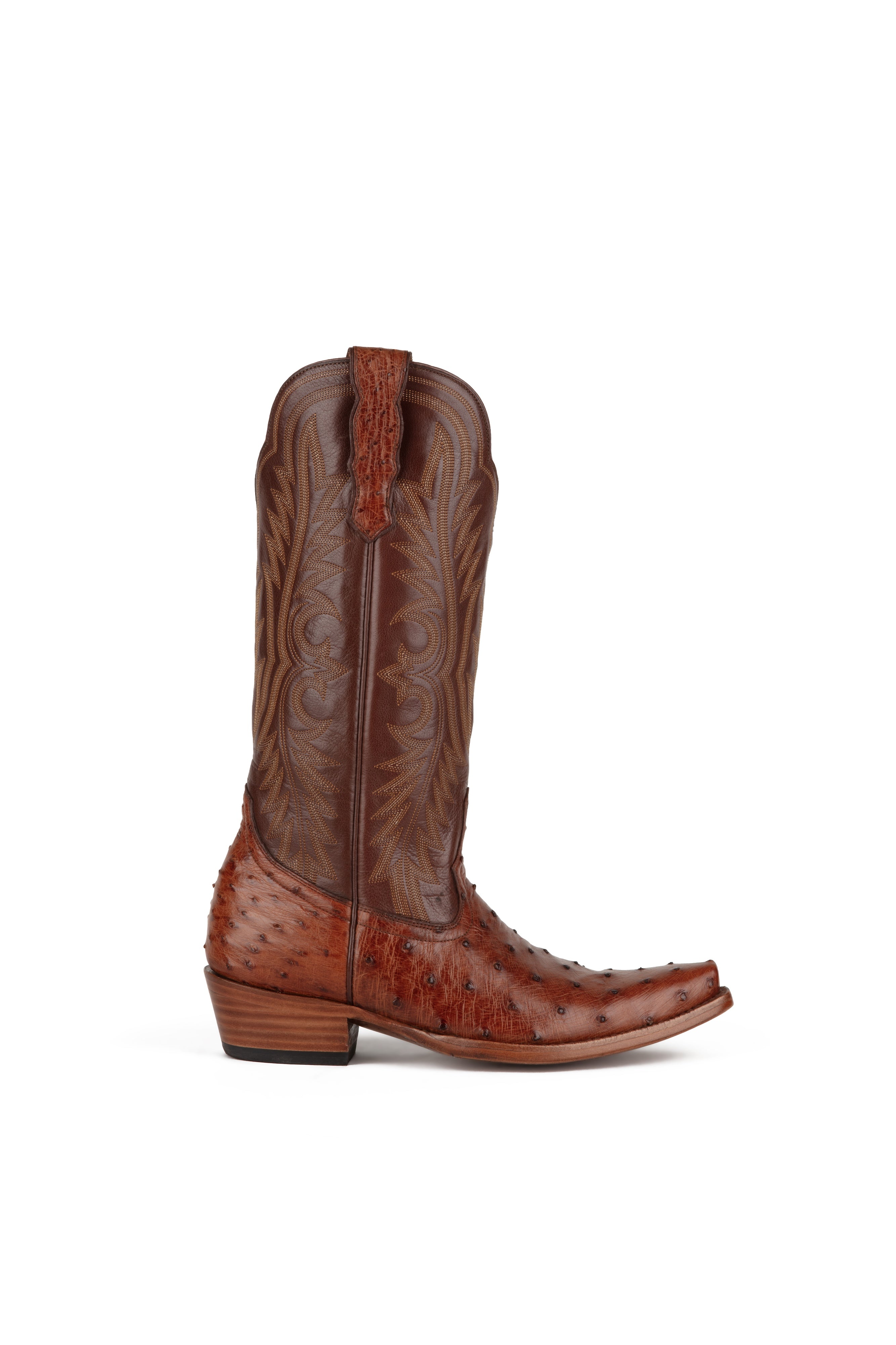 Allens Brand - Chloe Full Quill Ostrich - Snip Toe - Brandy
