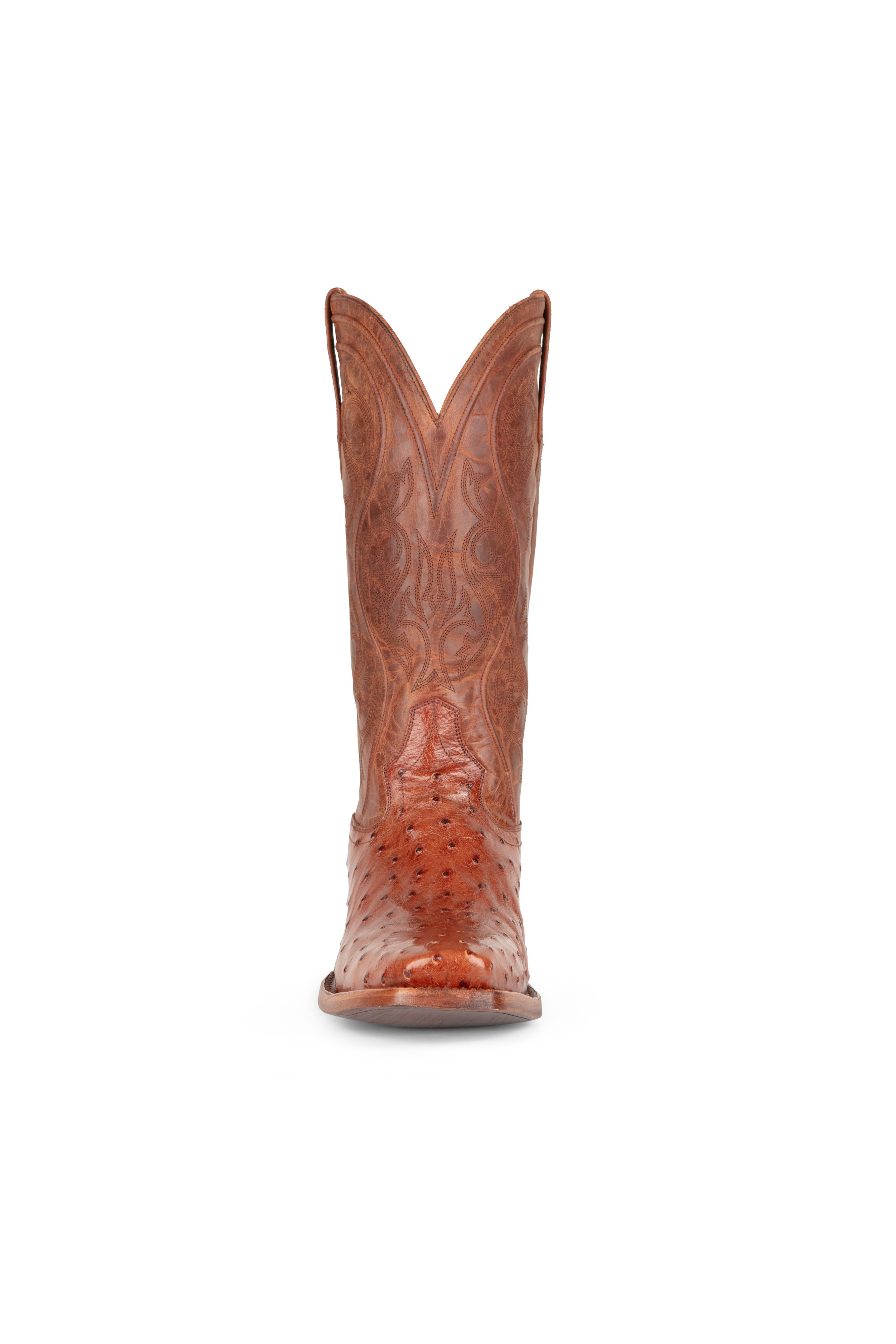 Allens Brand - Adam Full Quill Ostrich - Cutter Toe - Brandy
