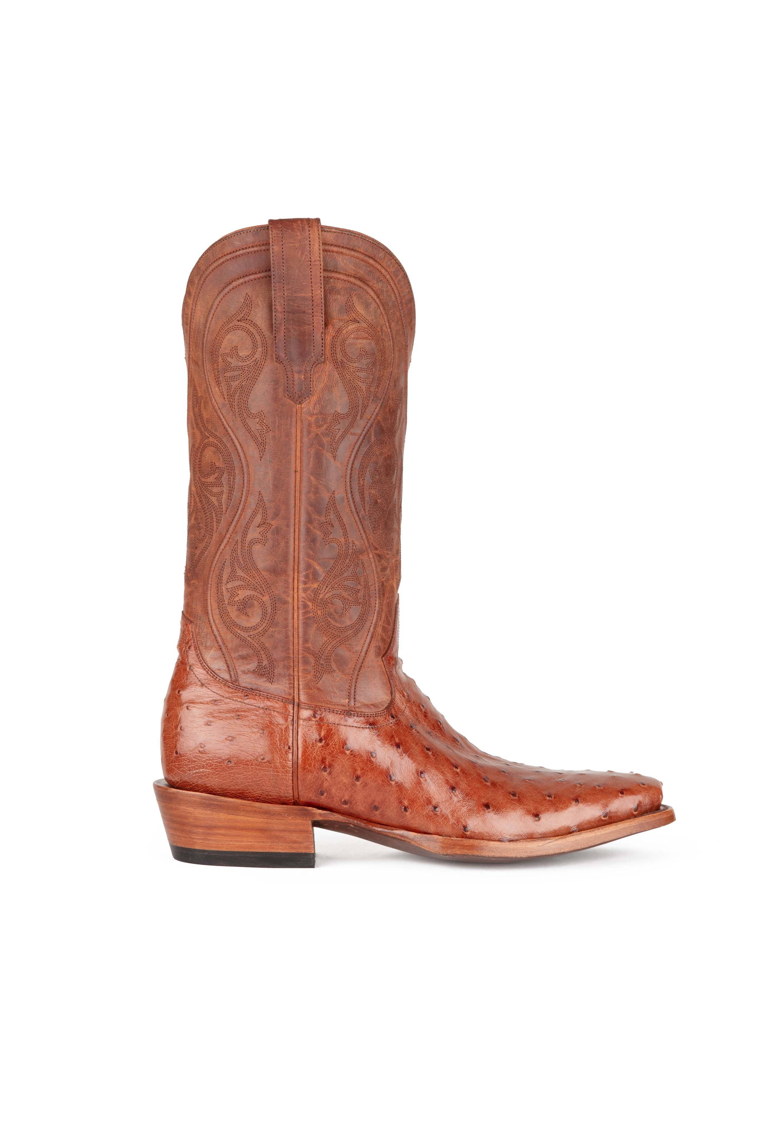 Allens Brand - Adam Full Quill Ostrich - Cutter Toe - Brandy