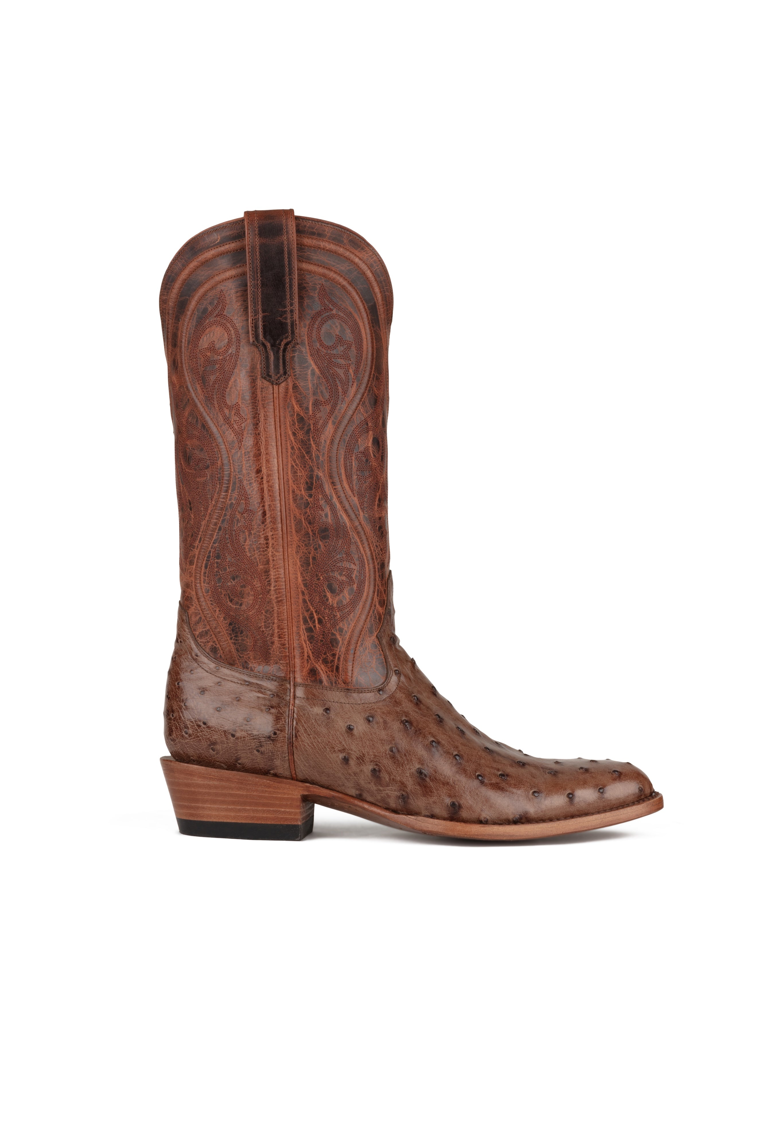 Allens Brand - Adam Full Quill Ostrich - Round Toe - Brusciato