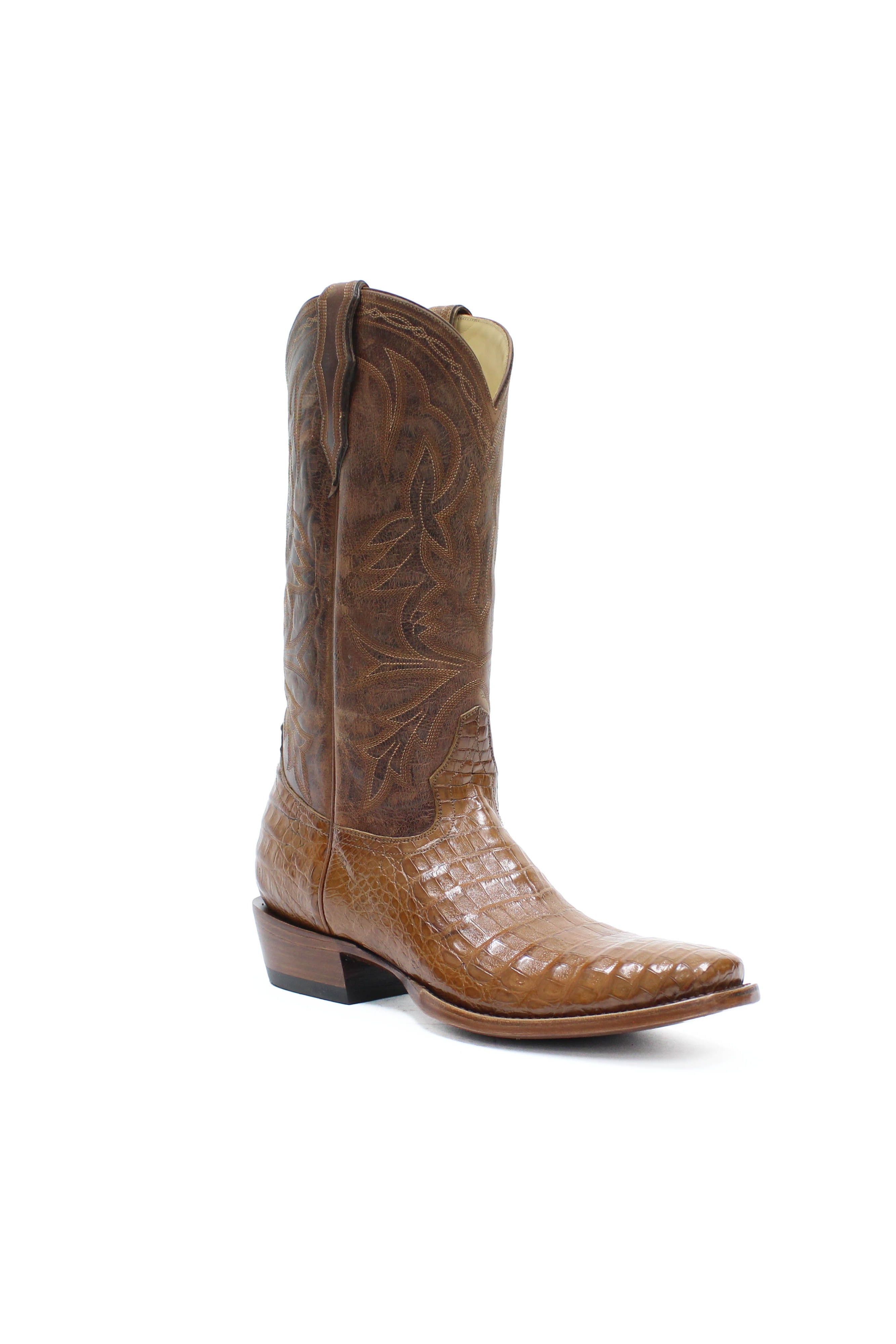 Allens Brand - Carson Caiman - Cutter Toe - Antique Saddle