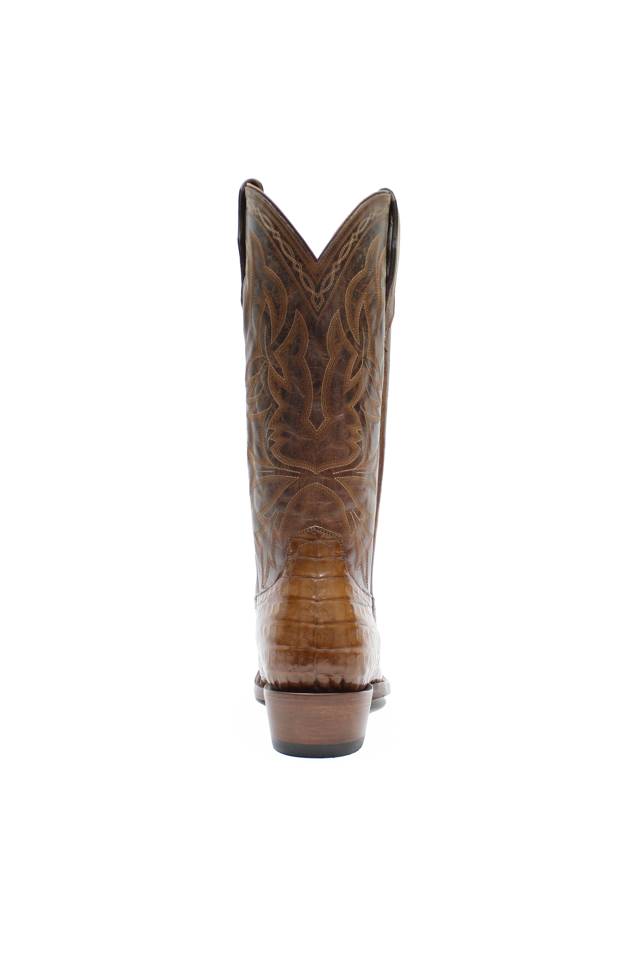 Allens Brand - Carson Caiman - Cutter Toe - Antique Saddle