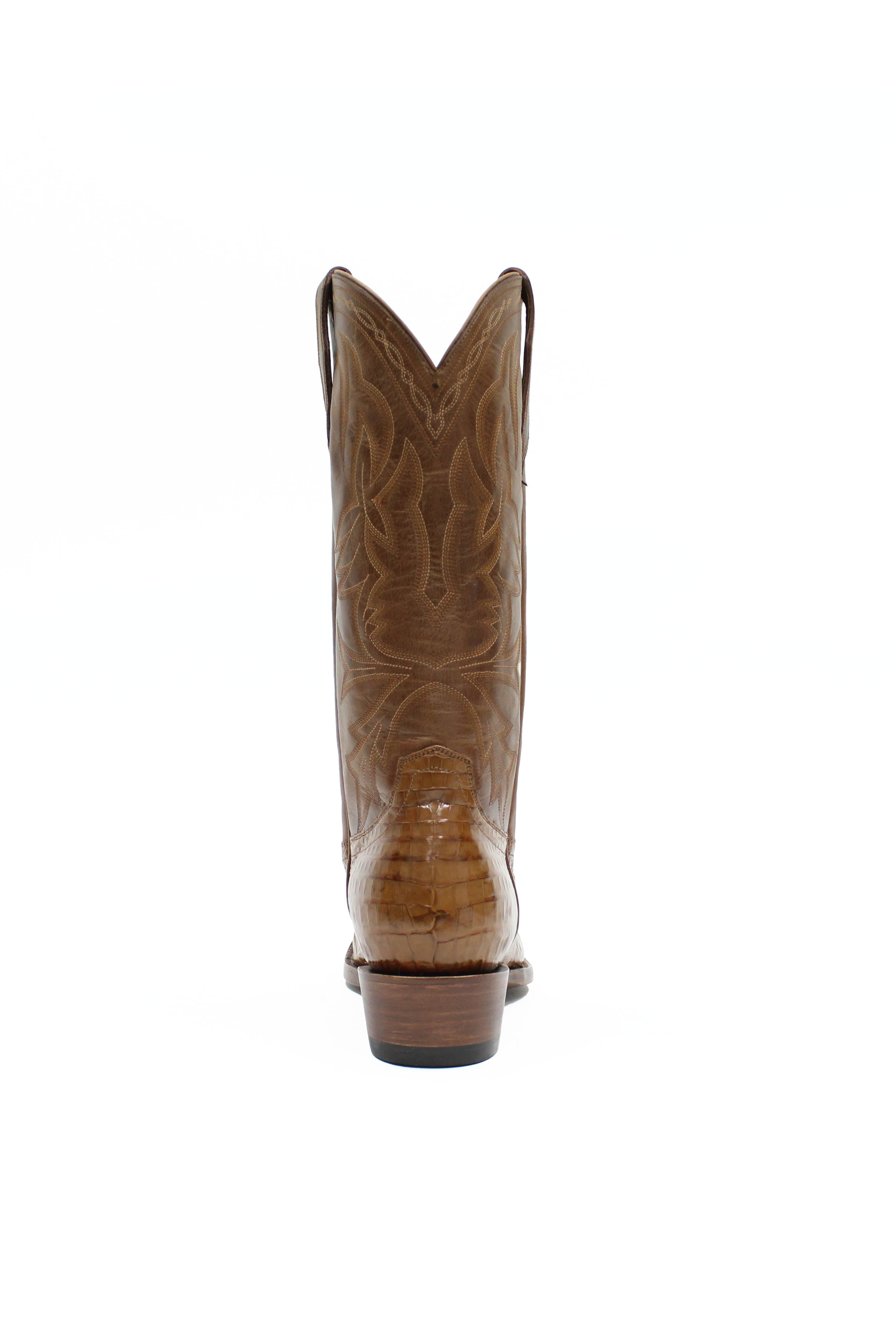 Allens Brand - Carson Caiman - Round Toe - Antique Saddle