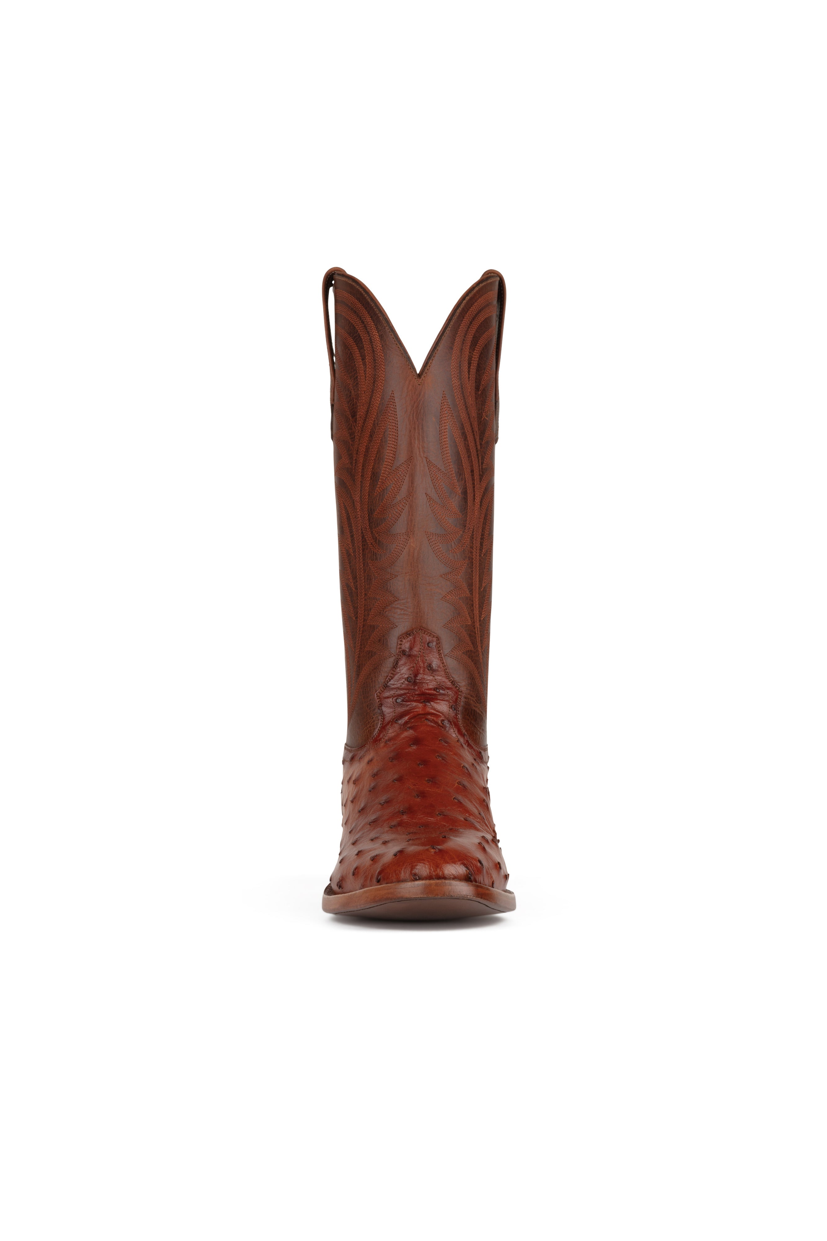Allens Brand - Brady Full Quill Ostrich - Round Toe - Pecan