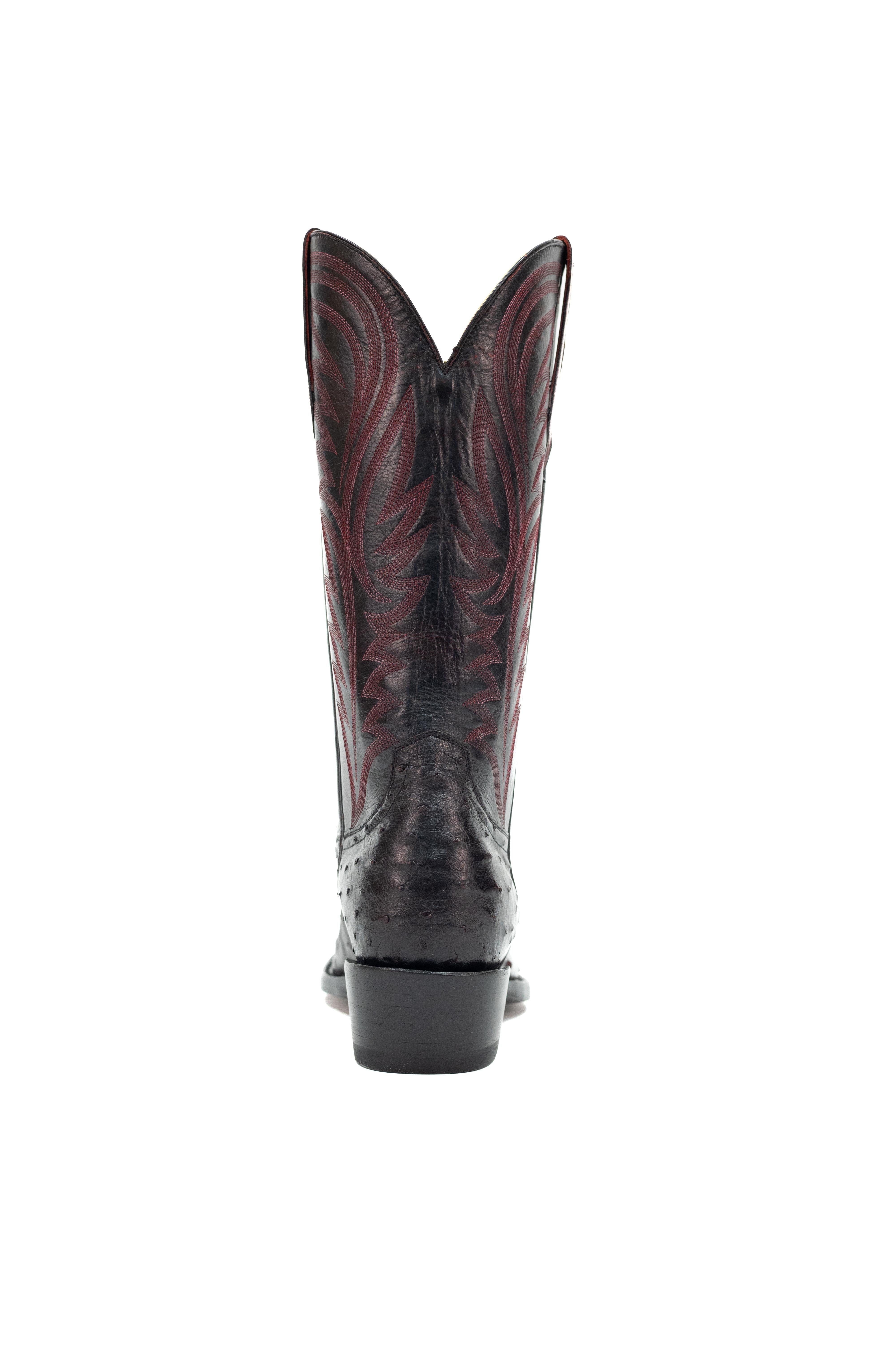 Allens Brand - Adam Full Quill Ostrich - Cutter Toe - Black Cherry