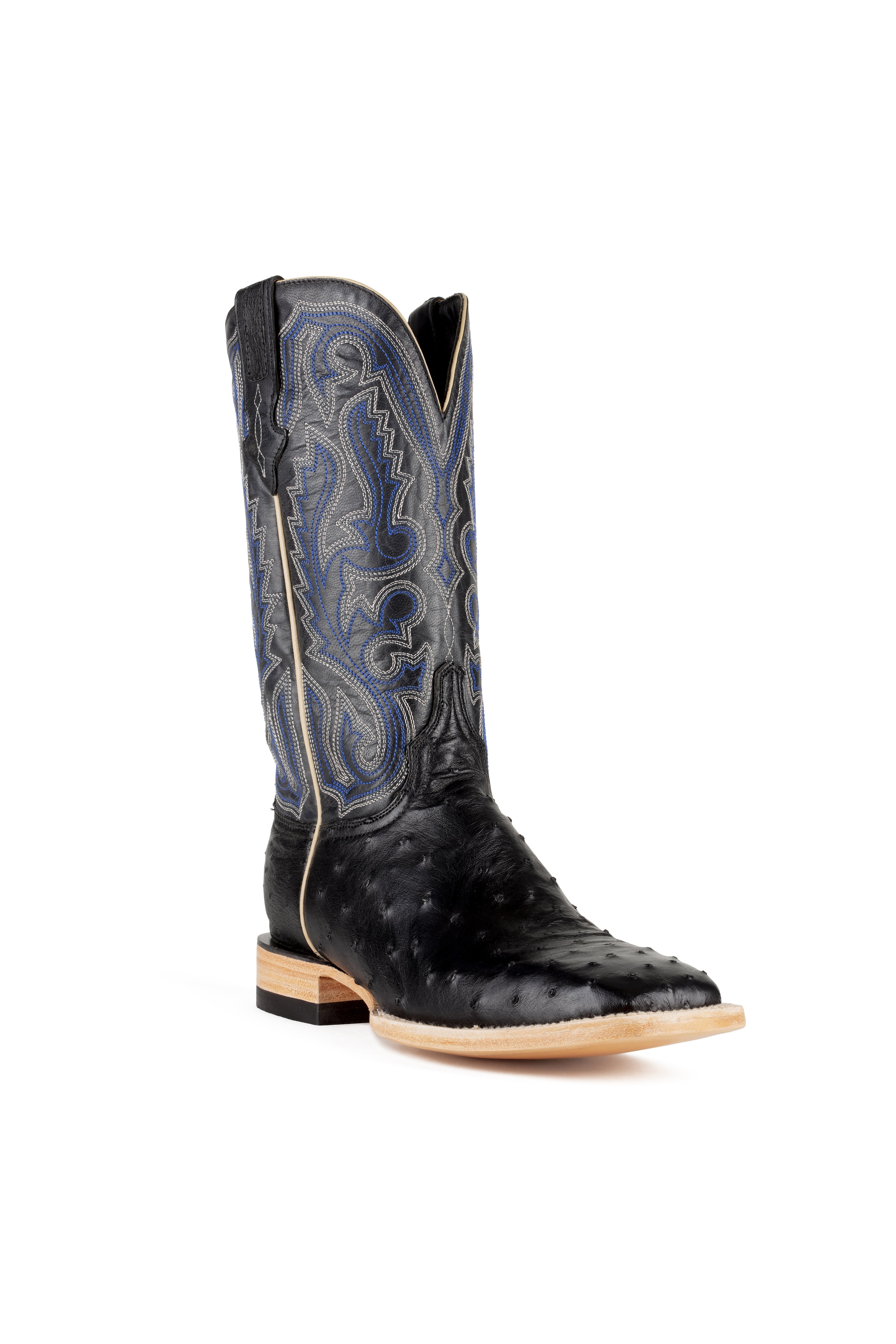 Resistol Boots - Full Quill Ostrich - Square Toe - Black