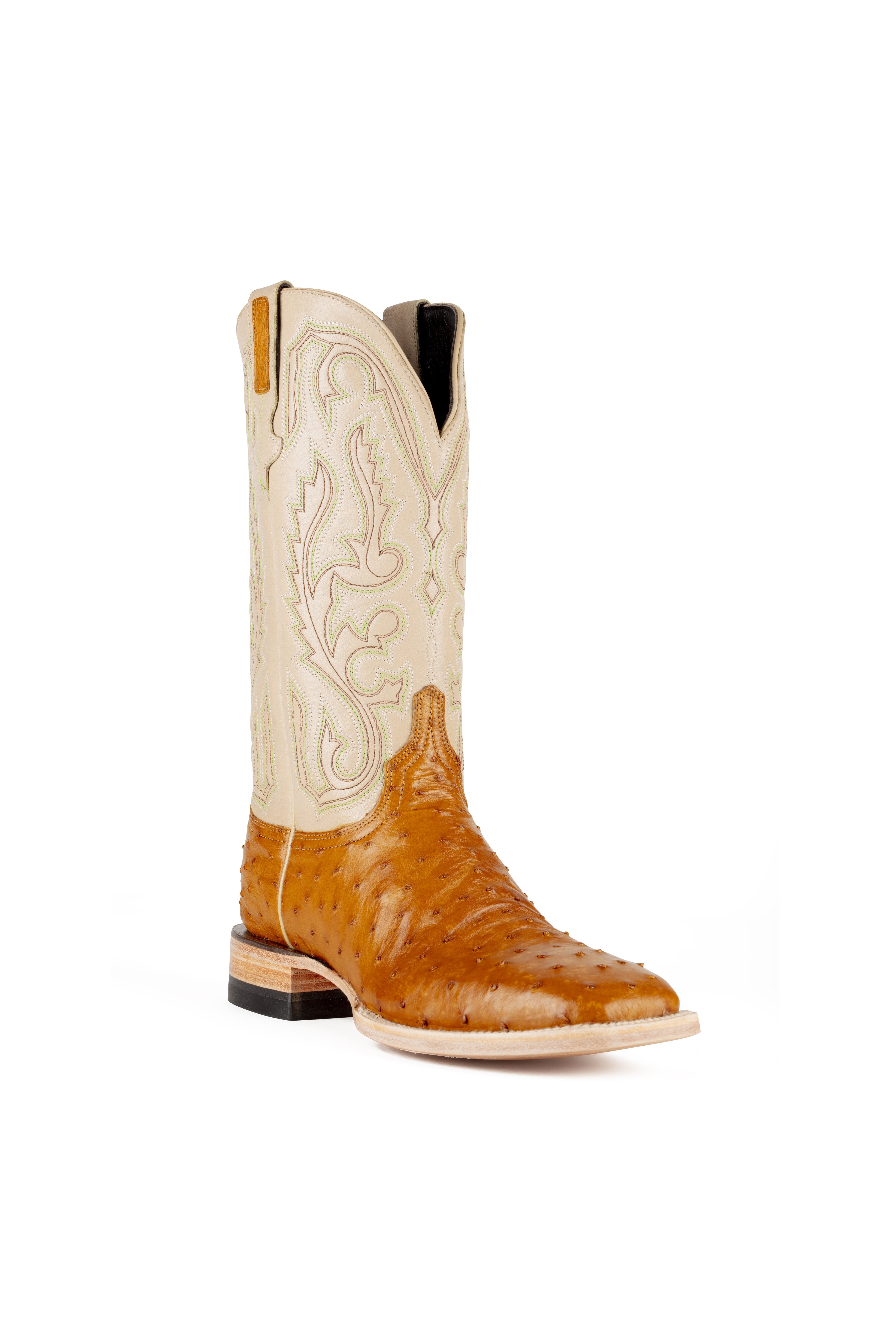 Resistol Boots - Full Quill Ostrich - Square Toe - Antique Saddle