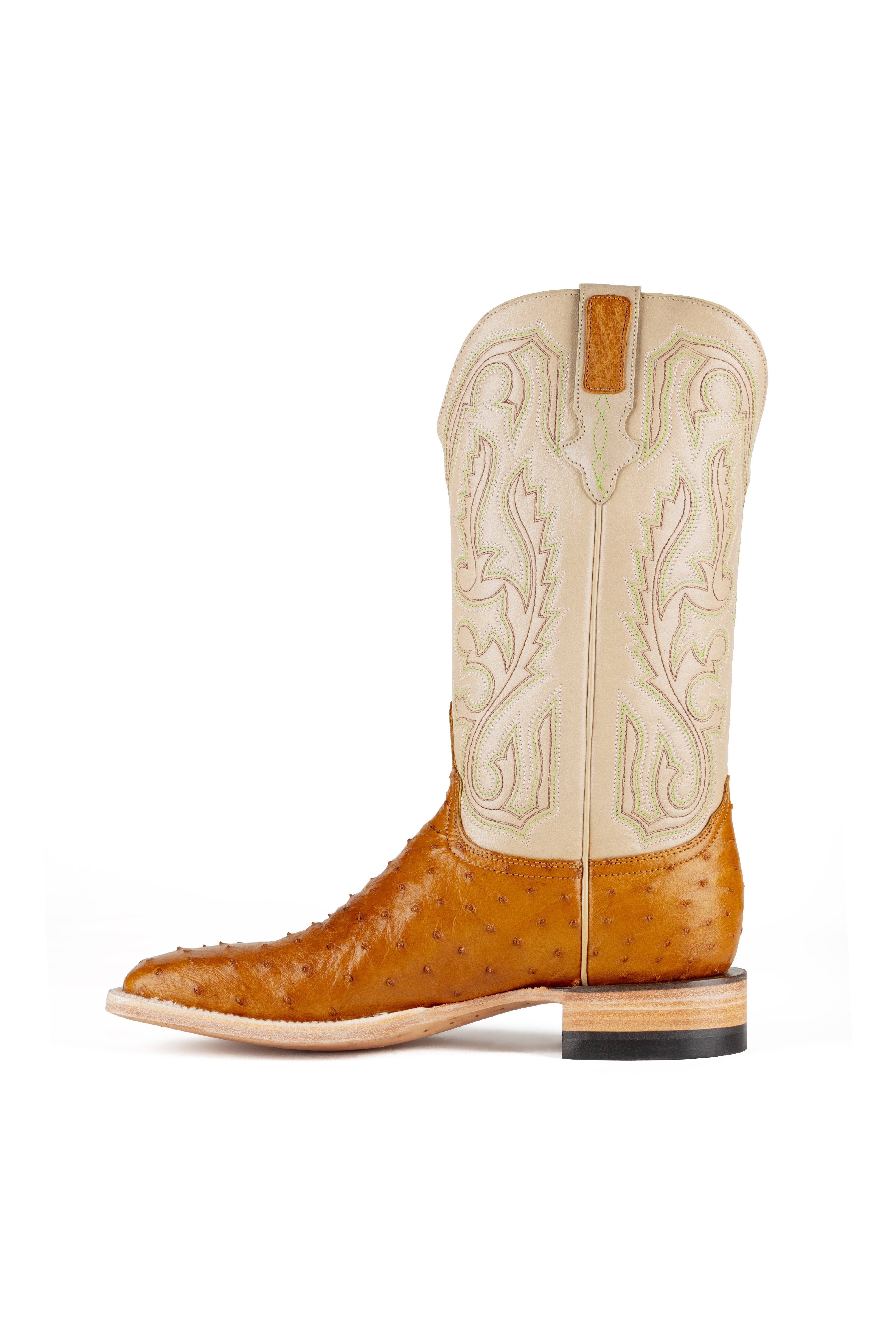 Resistol Boots - Full Quill Ostrich - Square Toe - Antique Saddle