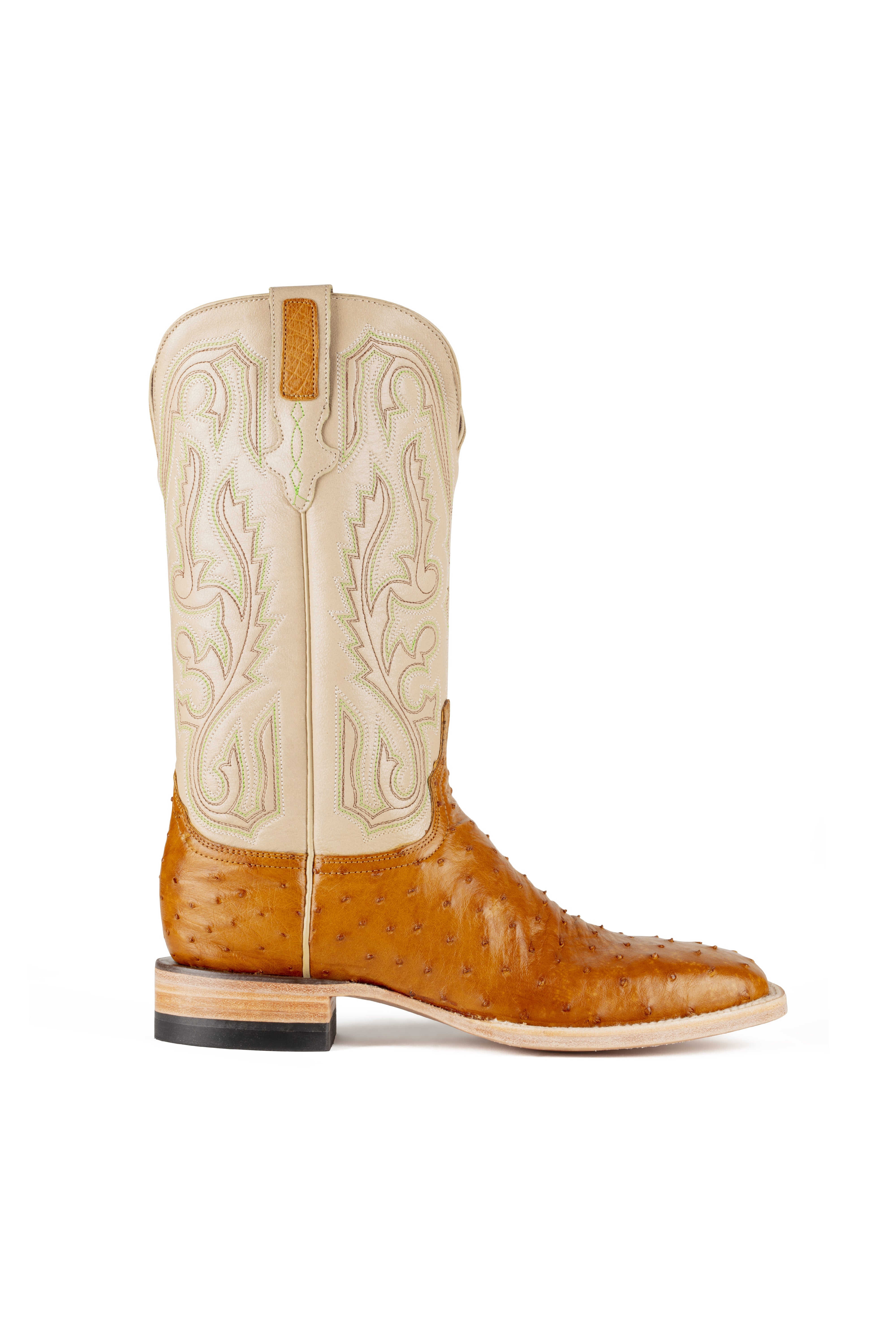 Resistol Boots - Full Quill Ostrich - Square Toe - Antique Saddle